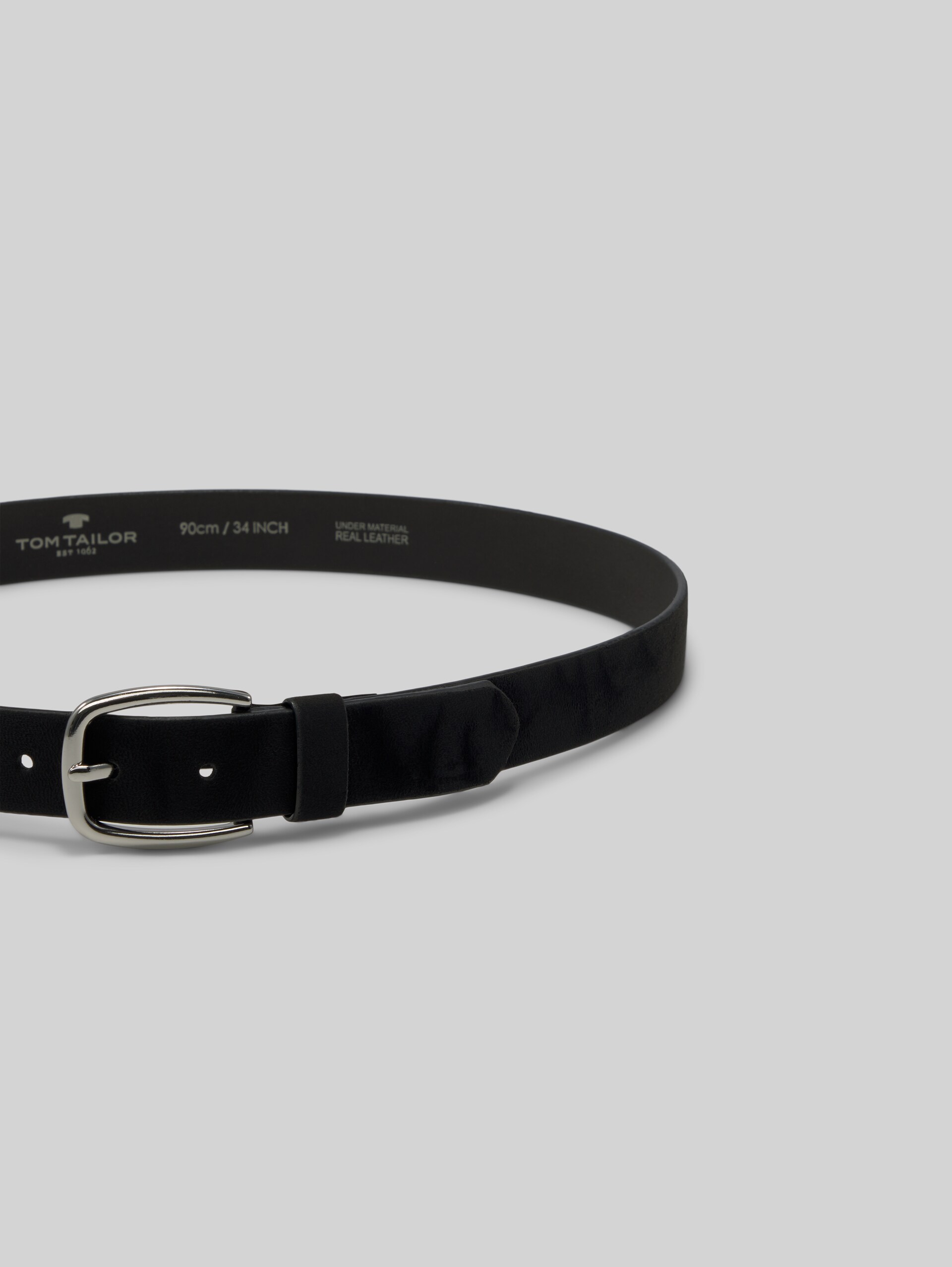 TTJESSICA suede belt with rounded pin buckle - black uni - Product view from top 