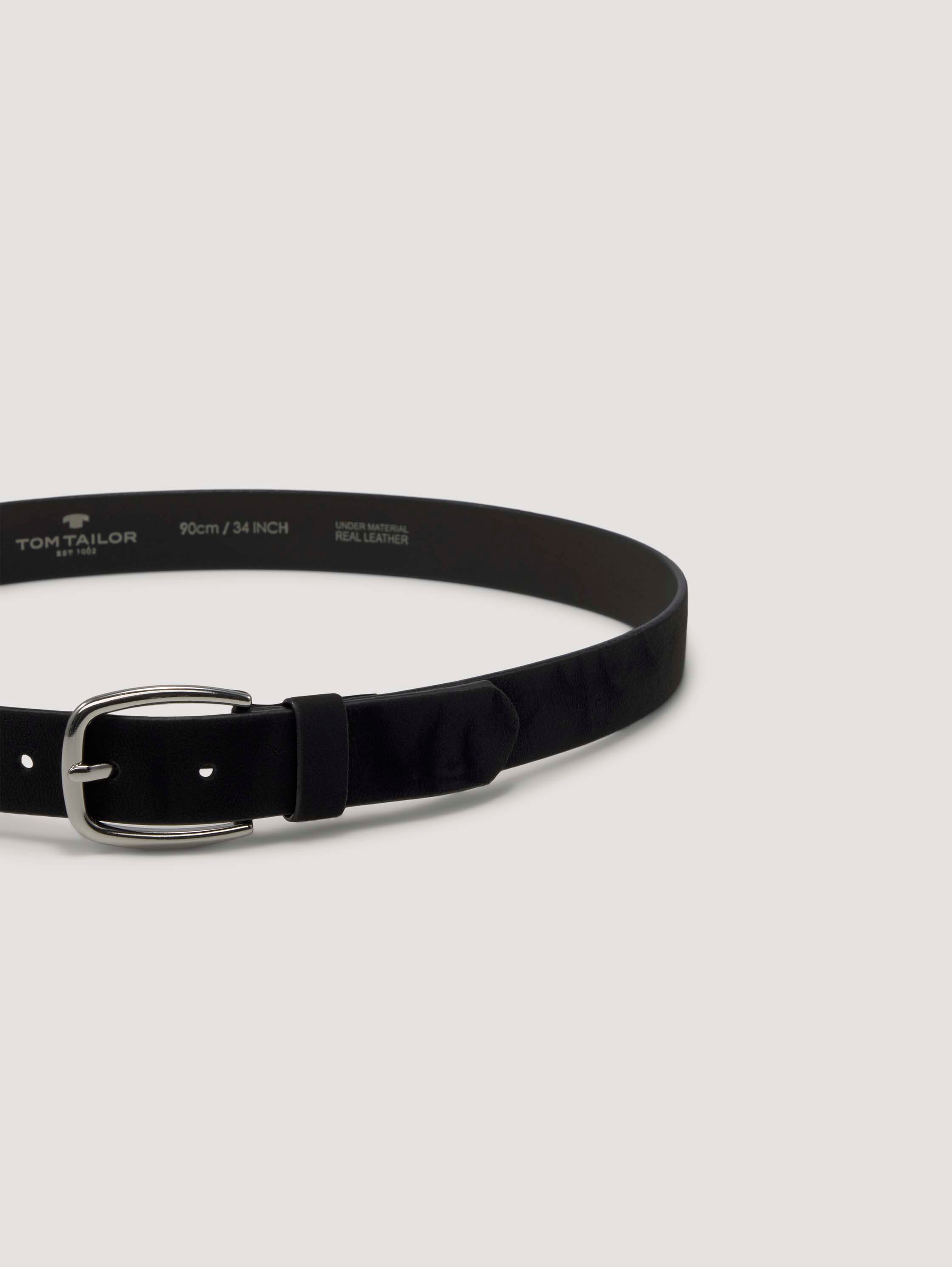 TTJESSICA suède riem met afgeronde gesp - black_uni - 