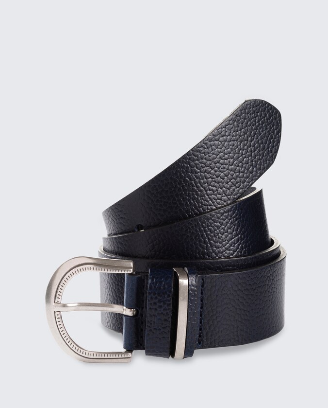 TTSANDRA leren riem met ronde gesp door Women, navy uni