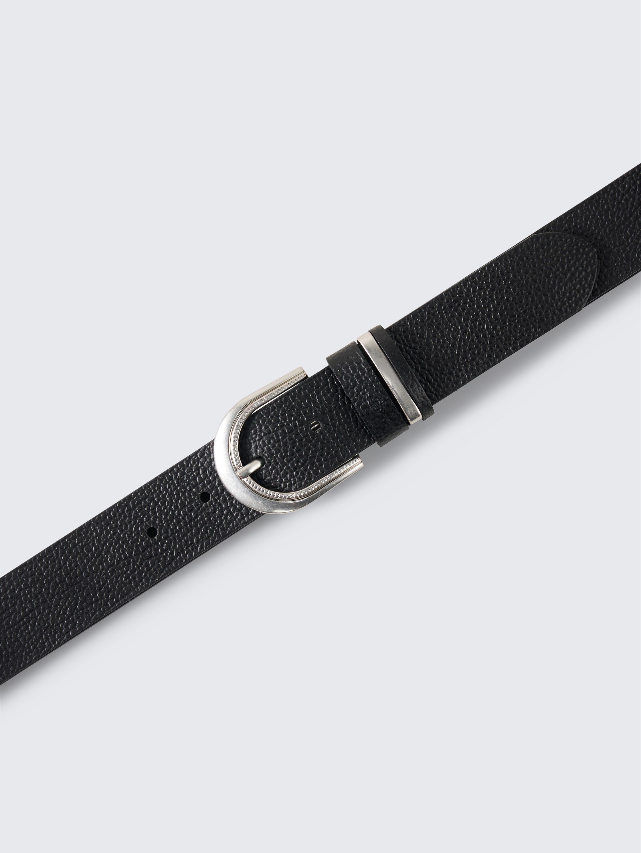 TTSANDRA leren riem met ronde gesp - black_uni - 