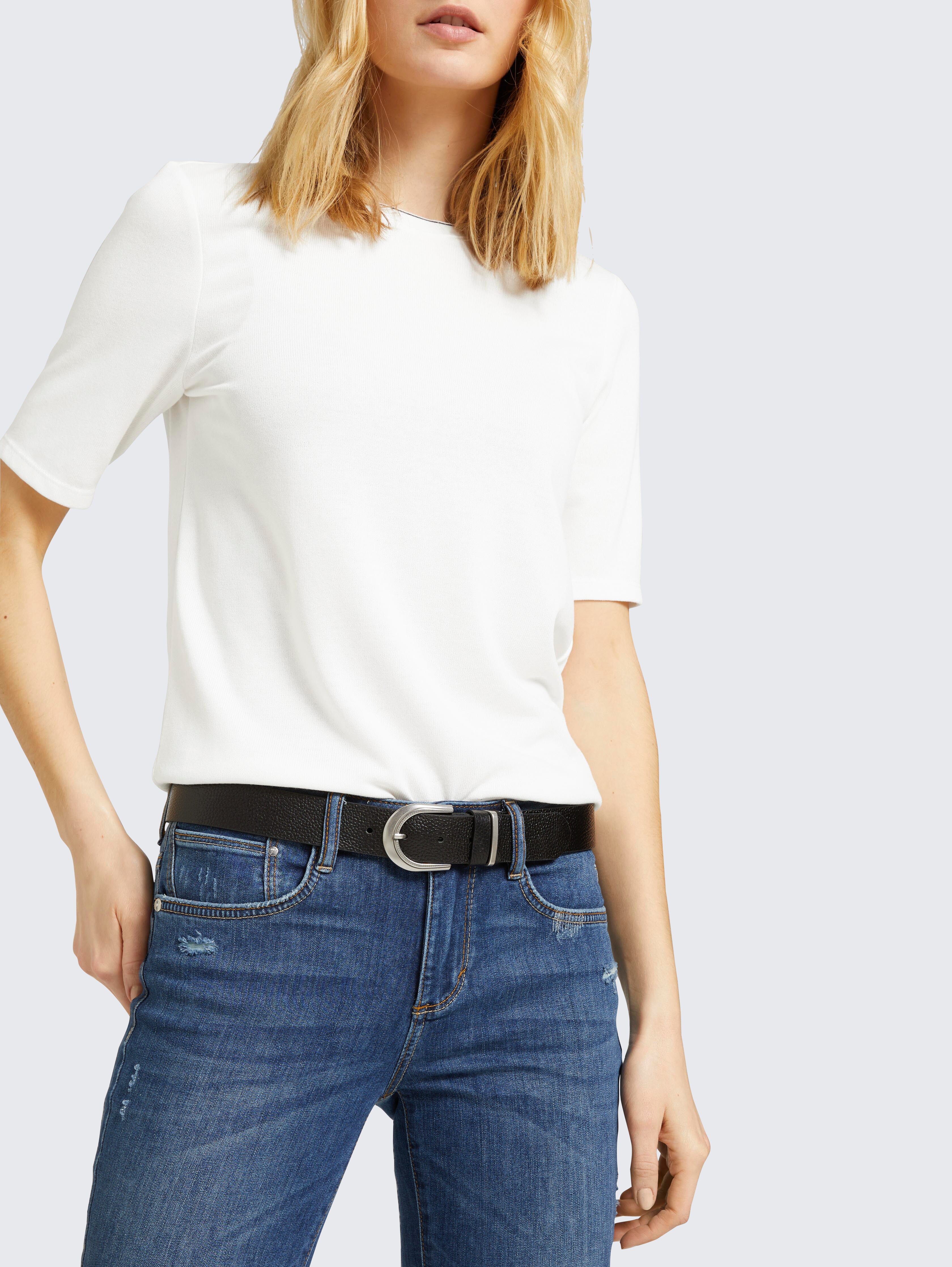 TTSANDRA leren riem met ronde gesp door Women, black uni