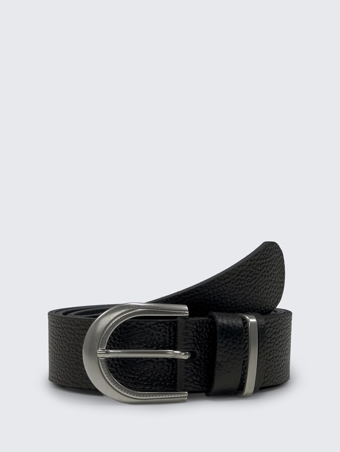 TTSANDRA leren riem met ronde gesp door Women, black uni