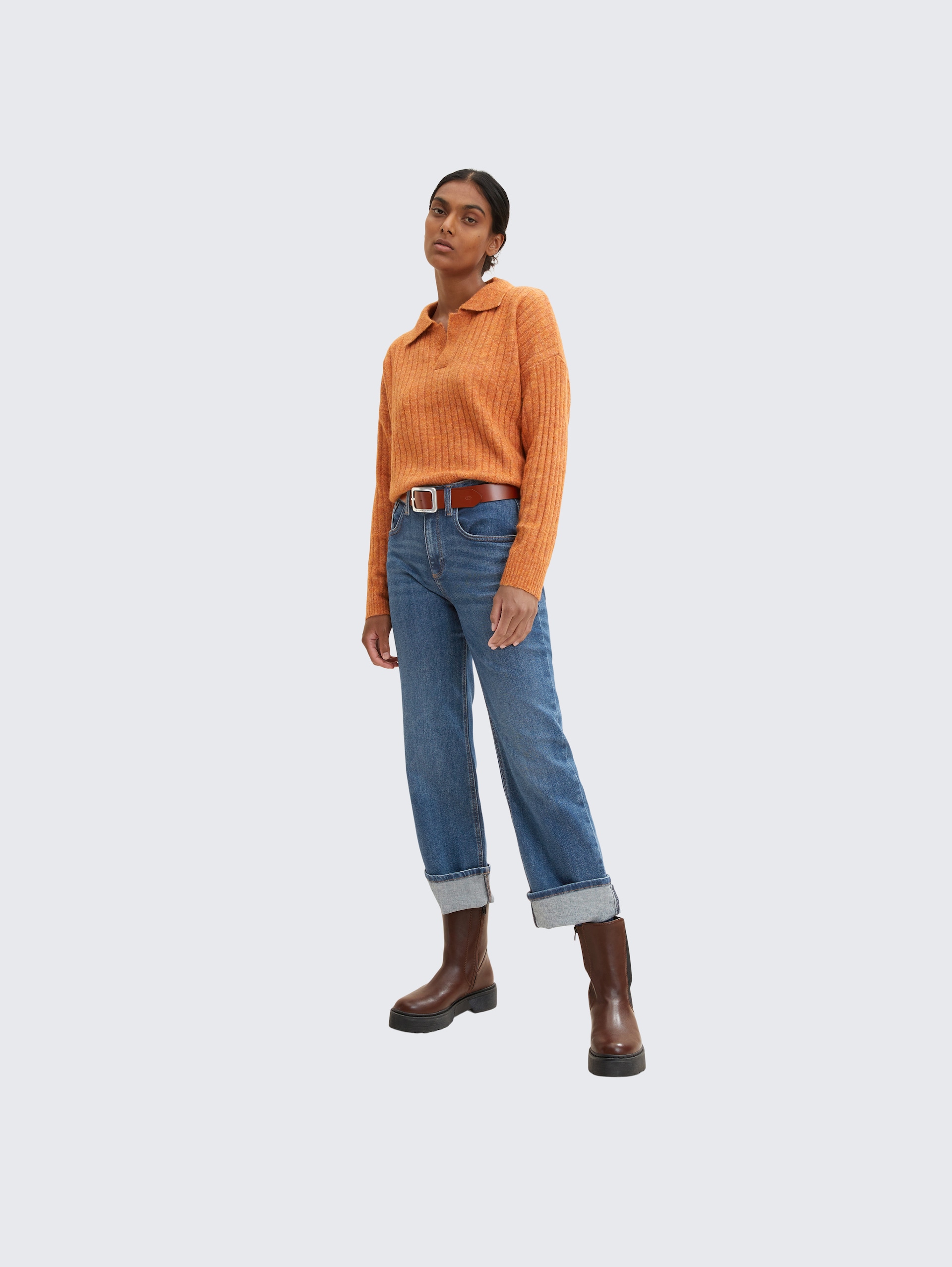 TTEVE Ledergürtel mit abgerundeter Dornschließe - light brown uni