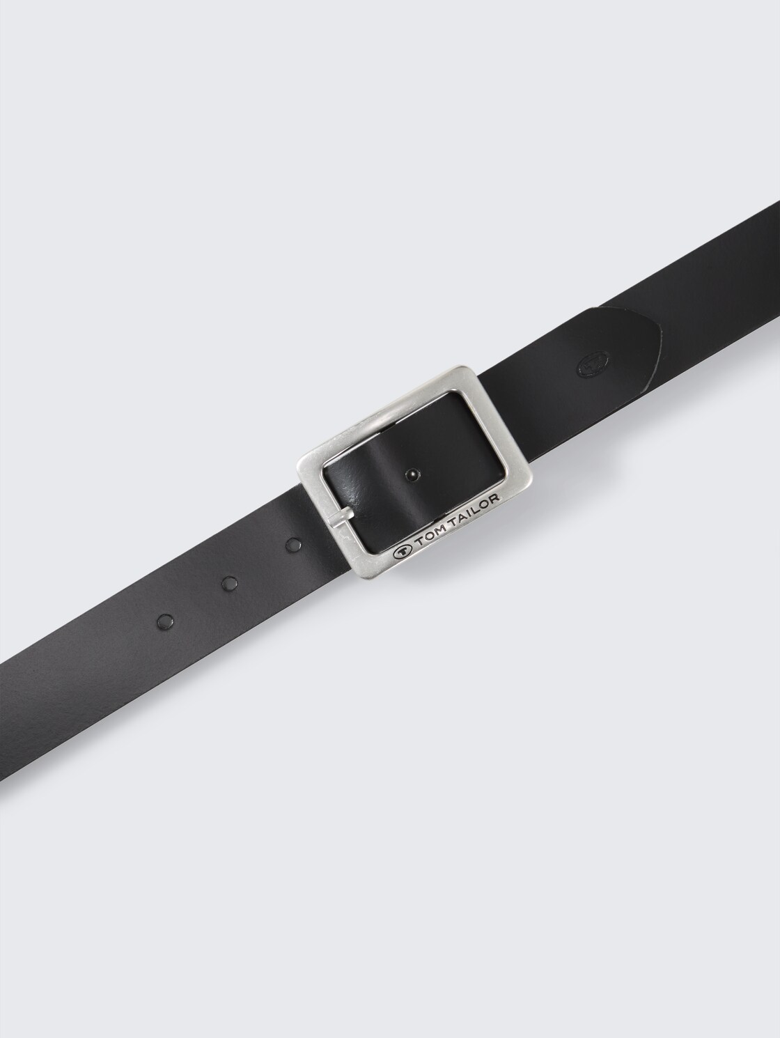 TTEVE Ledergürtel mit abgerundeter Dornschließe - black uni - Produkt-Ansicht von oben 