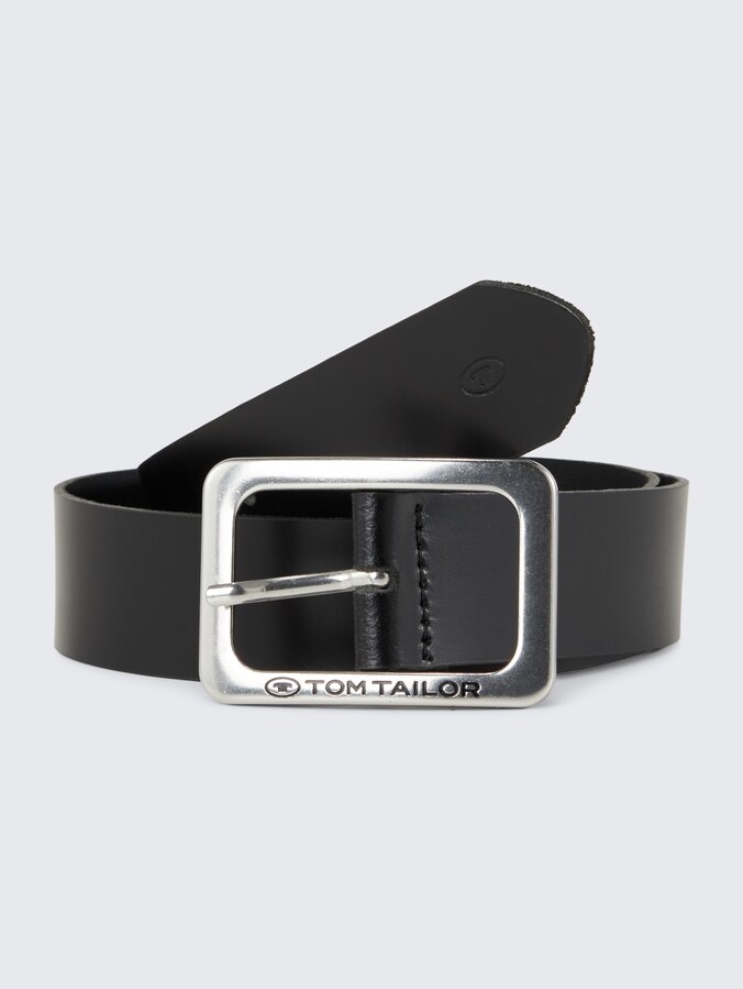 TTEVE leren riem met vierkante gesp door Women, black uni