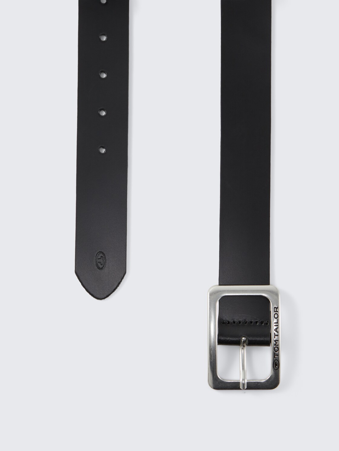 TTEVE Ledergürtel mit abgerundeter Dornschließe - black uni - Produkt-Ansicht von oben 