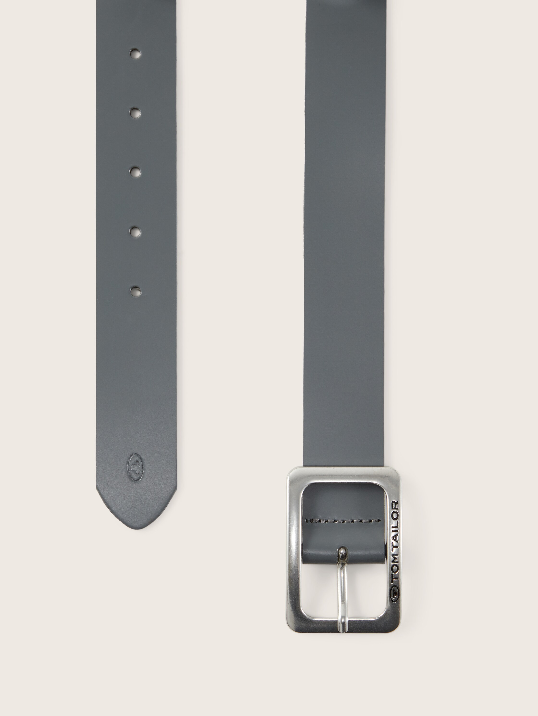TTEVE Ledergürtel mit abgerundeter Dornschließe - grey_uni - 