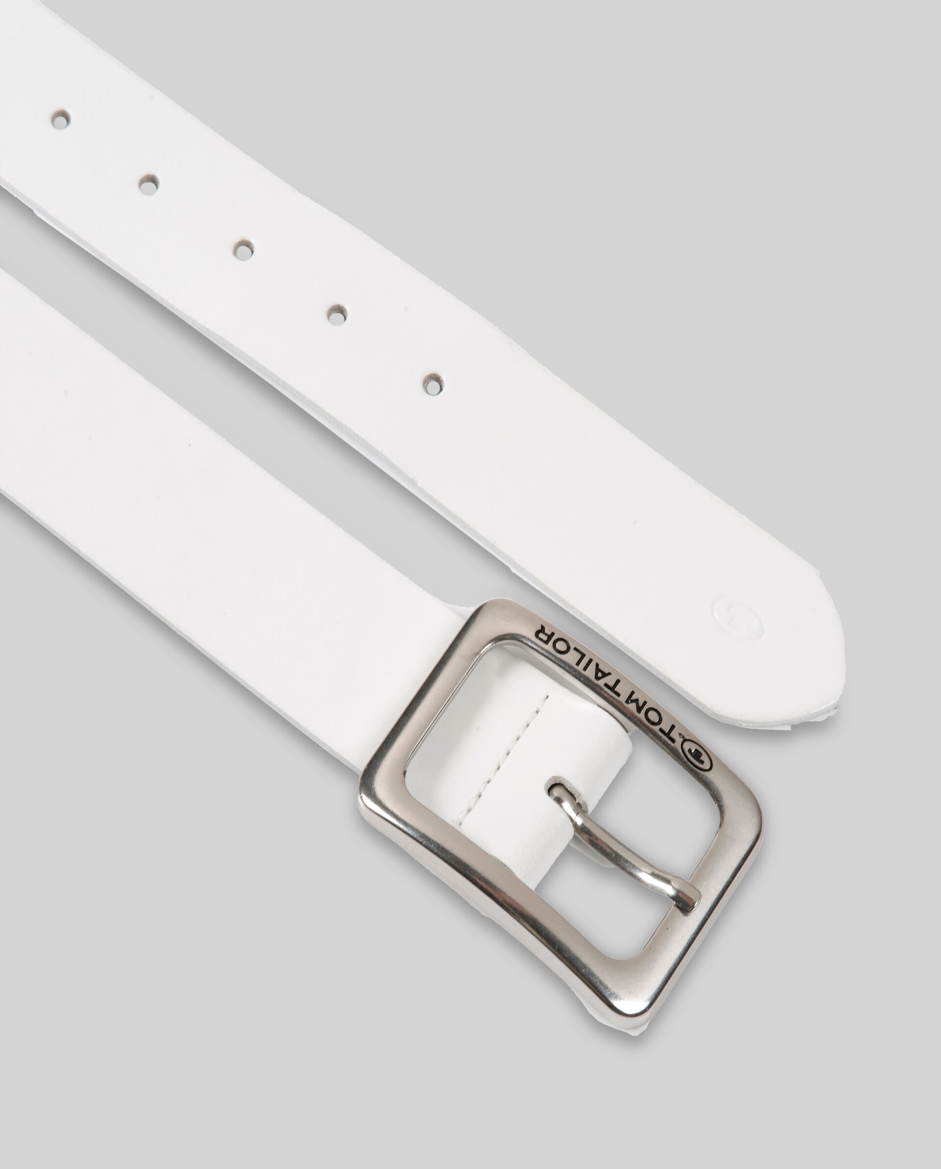 TTEVE leather belt with square pin buckle - white uni