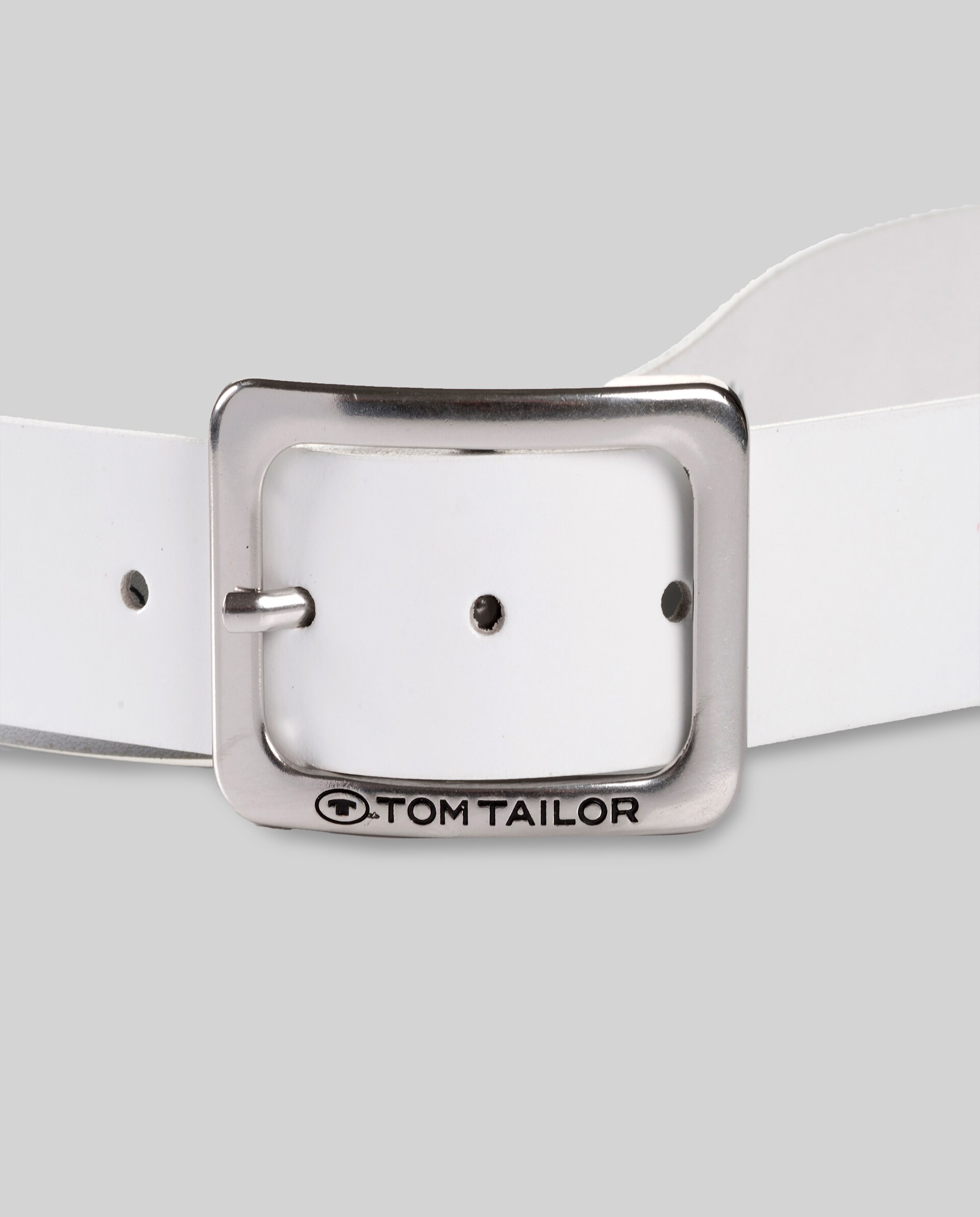 TTEVE leather belt with square pin buckle - white uni - Product view from top 