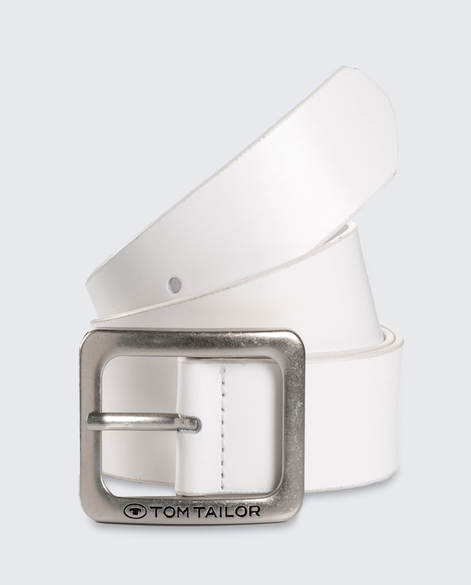 TTEVE leren riem met vierkante gesp door Women, white uni