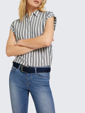 TTLUCY Velourledergürtel mit eckiger Dornschließe von Women, navy uni