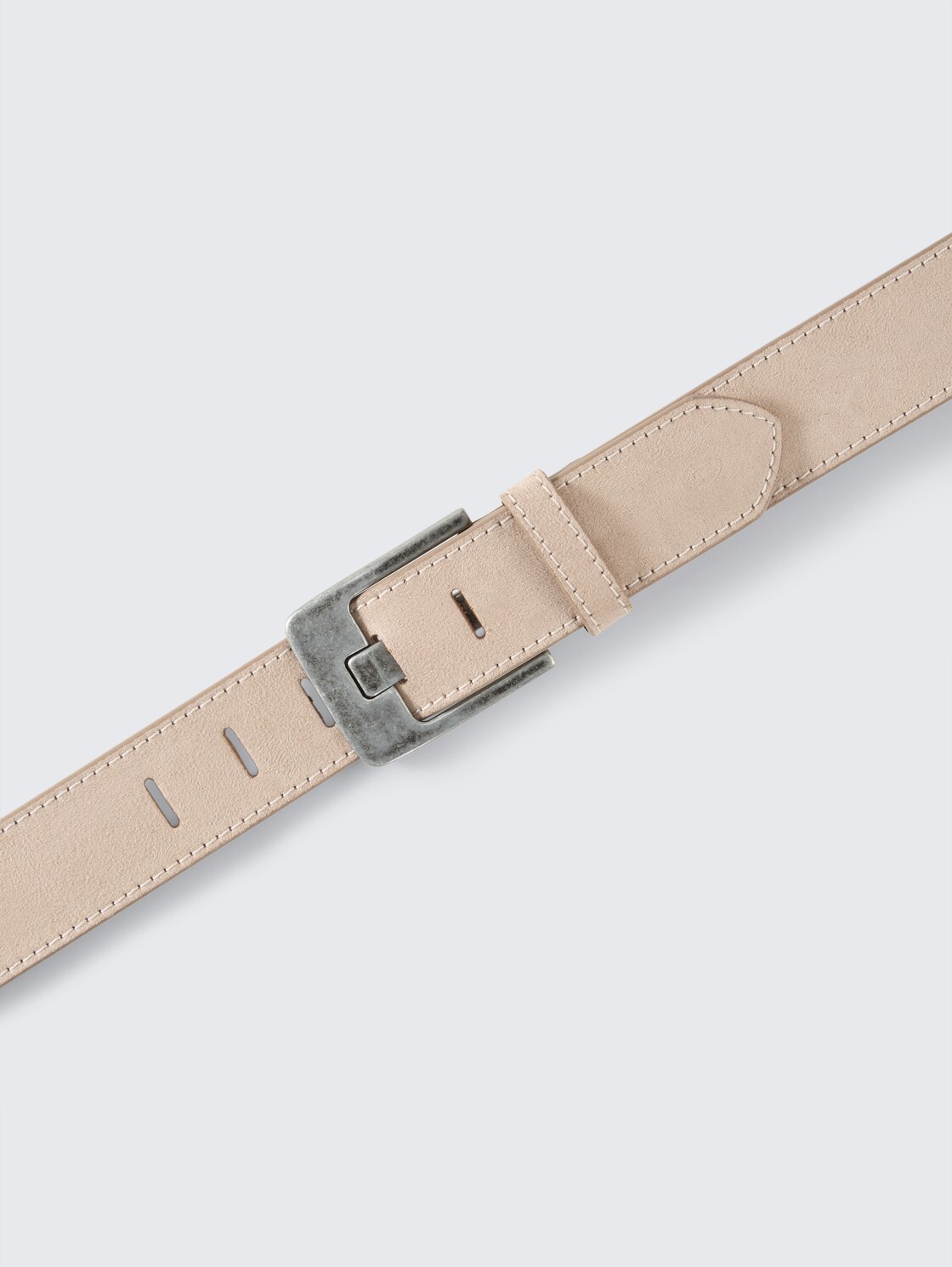 TTLUCY Velourledergürtel mit eckiger Dornschließe - taupe uni - Produkt-Ansicht von oben 