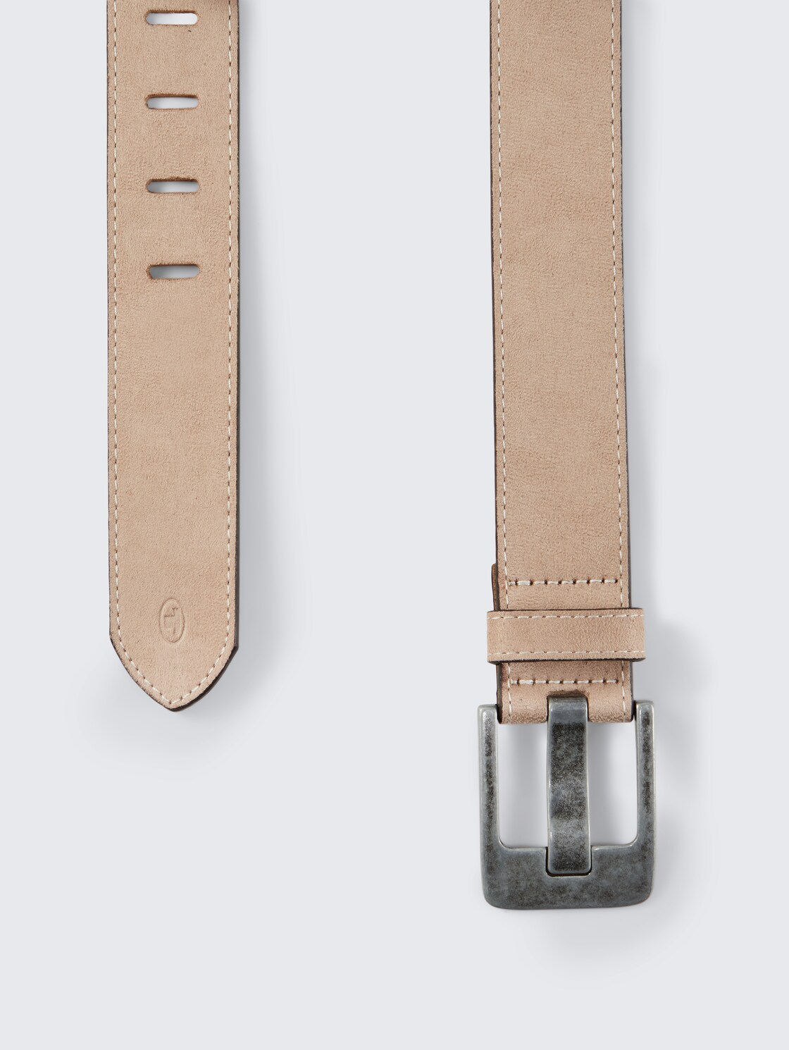 TTLUCY Velourledergürtel mit eckiger Dornschließe - taupe uni - Produkt-Ansicht von oben 