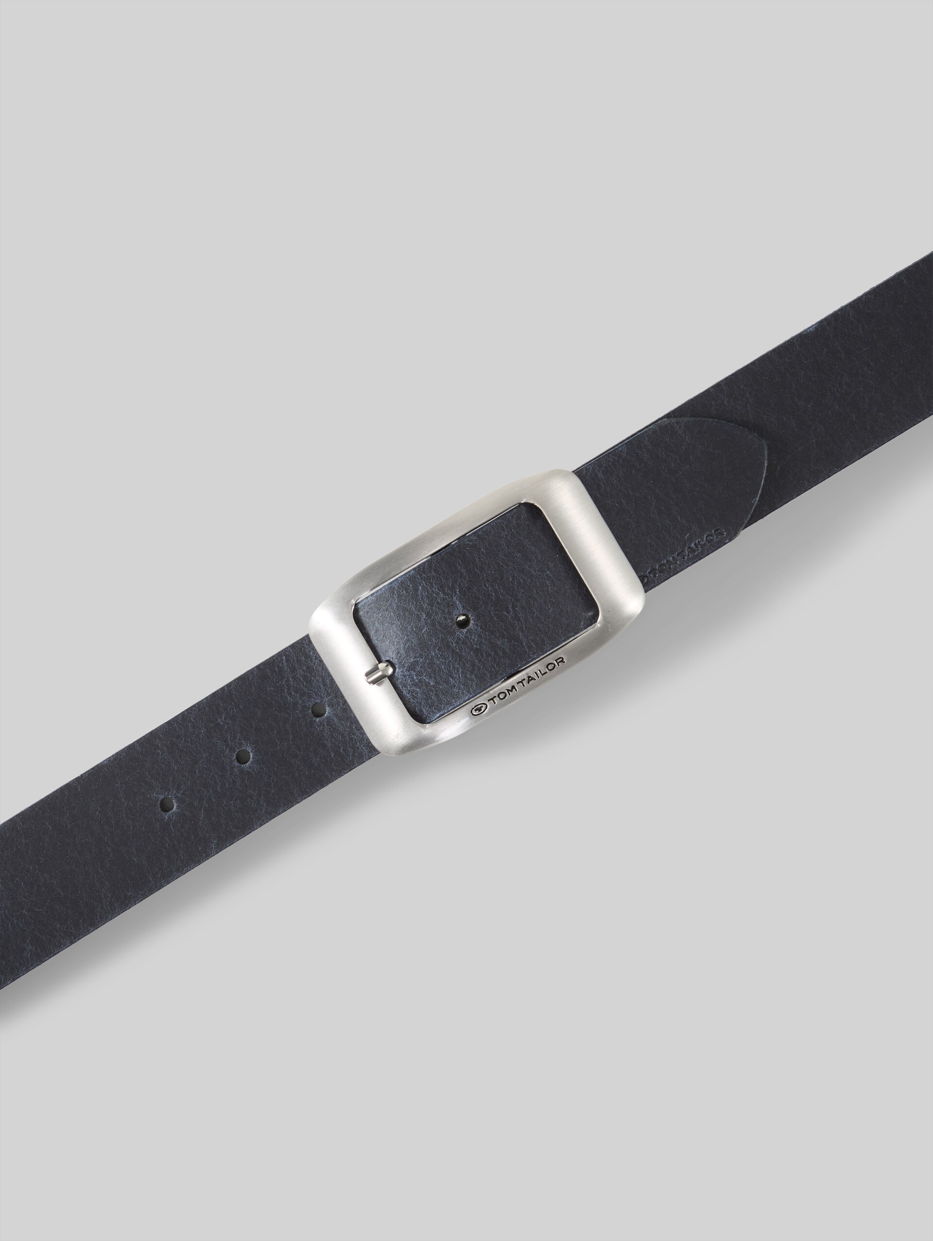 TTAMY leather belt with square pin buckle - navy uni - Product view from top 
