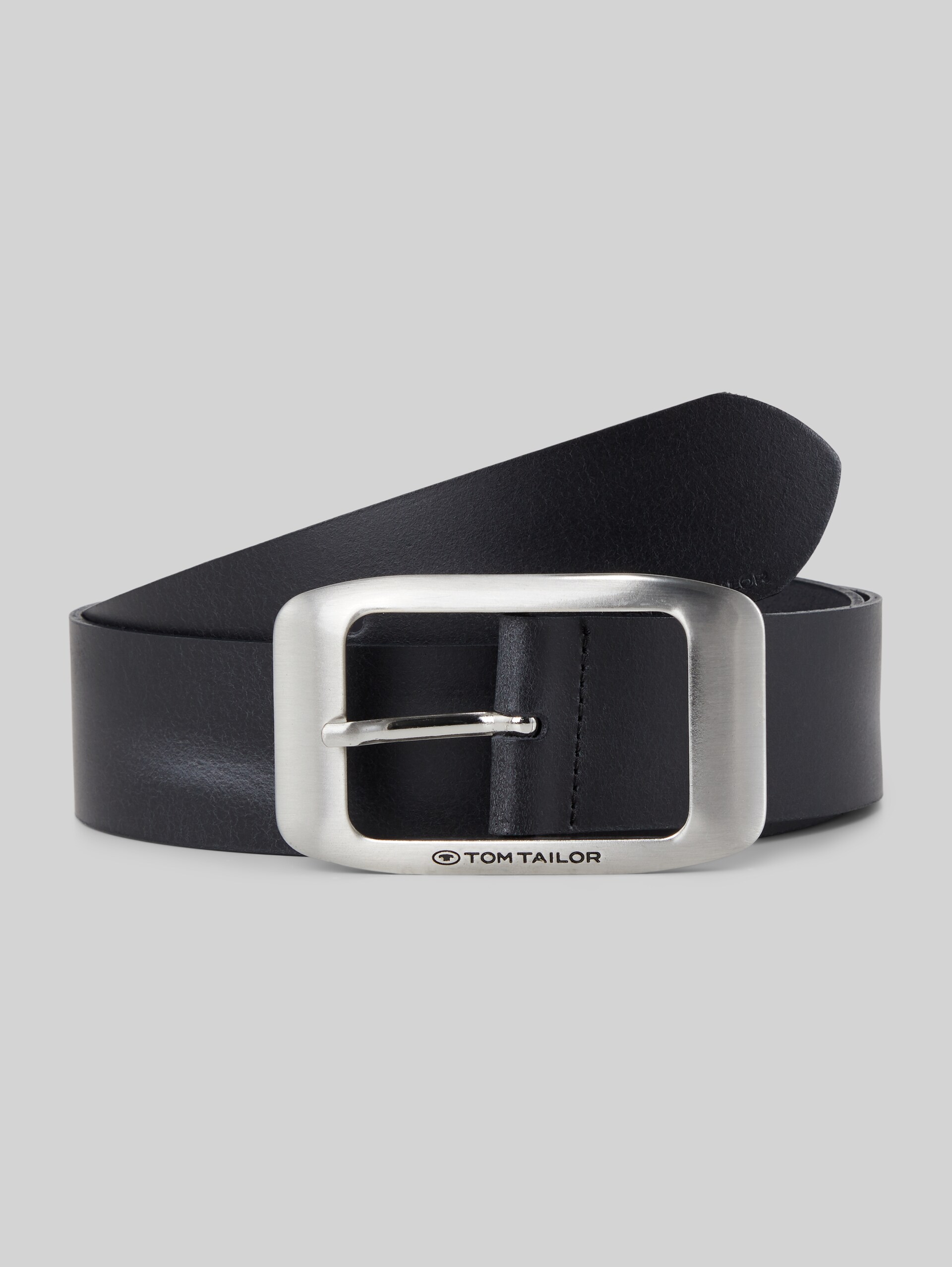 TTAMY leather belt with square pin buckle - navy uni - Front product view