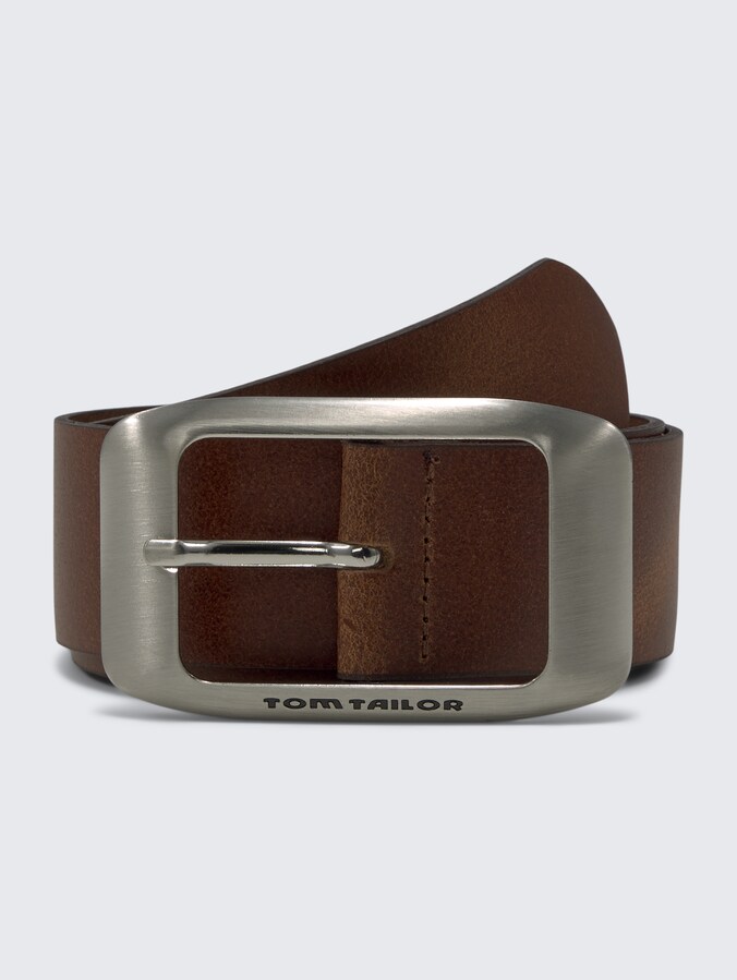 TTAMY leren riem met vierkante gesp door Women, light brown uni