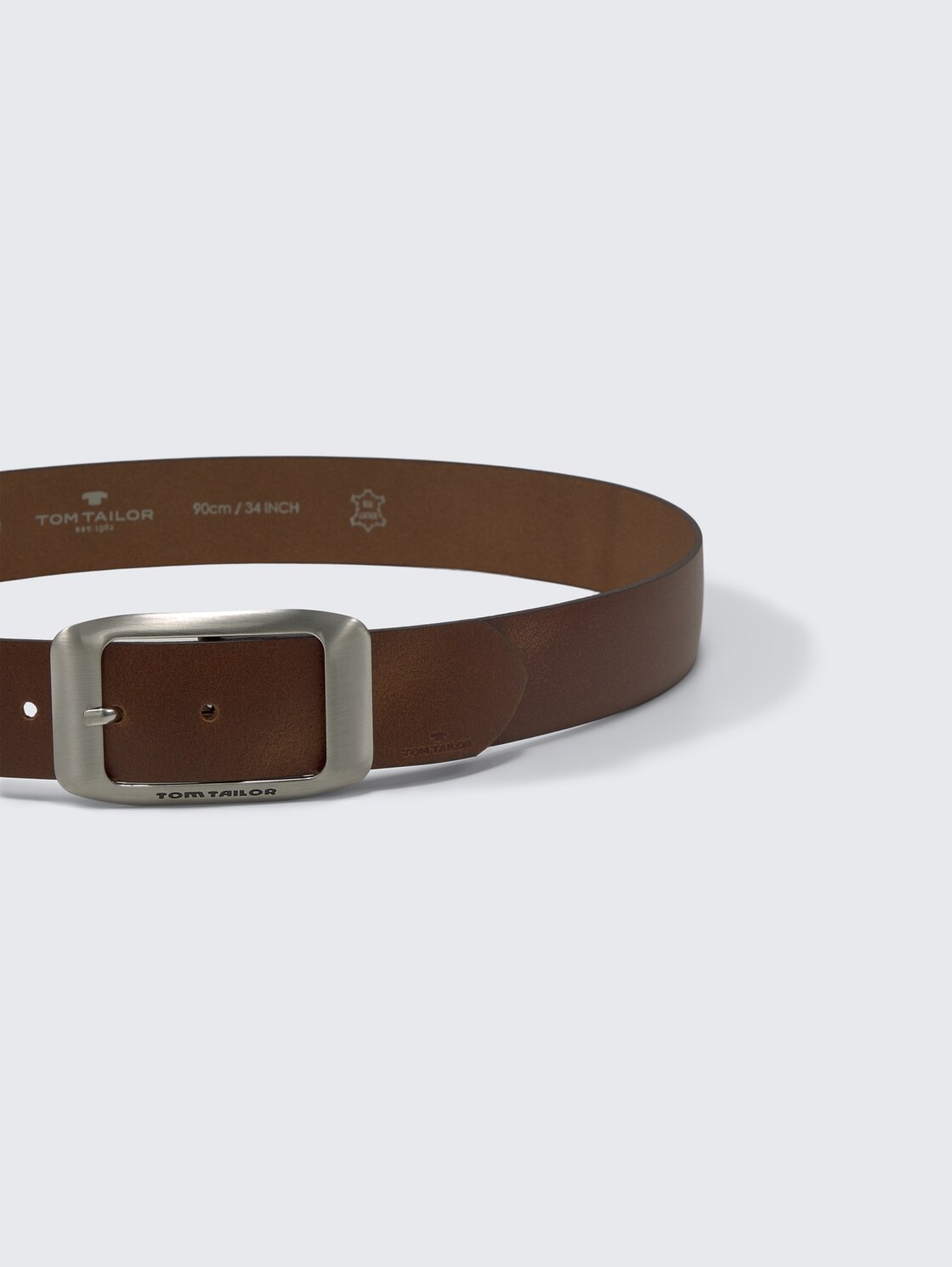 TTAMY Ledergürtel mit eckiger Dornschließe - light brown uni - Produkt-Ansicht von oben 