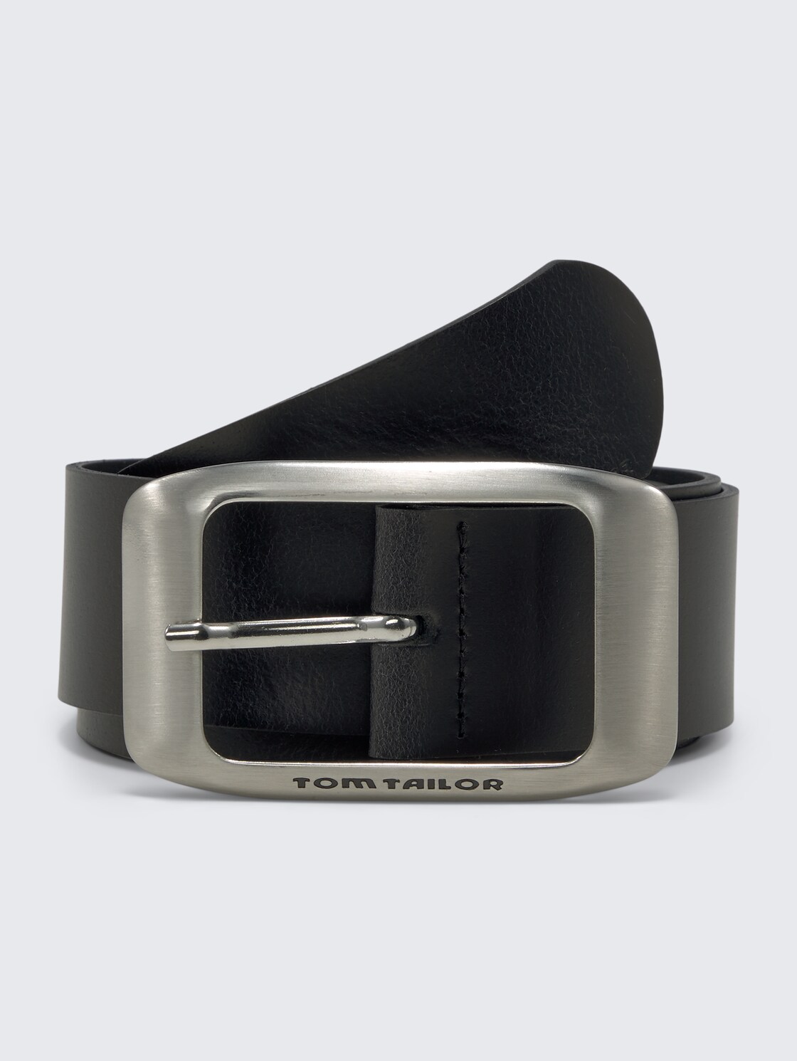 TTAMY Ledergürtel mit eckiger Dornschließe - black uni - Vorder-Produkt-Ansicht