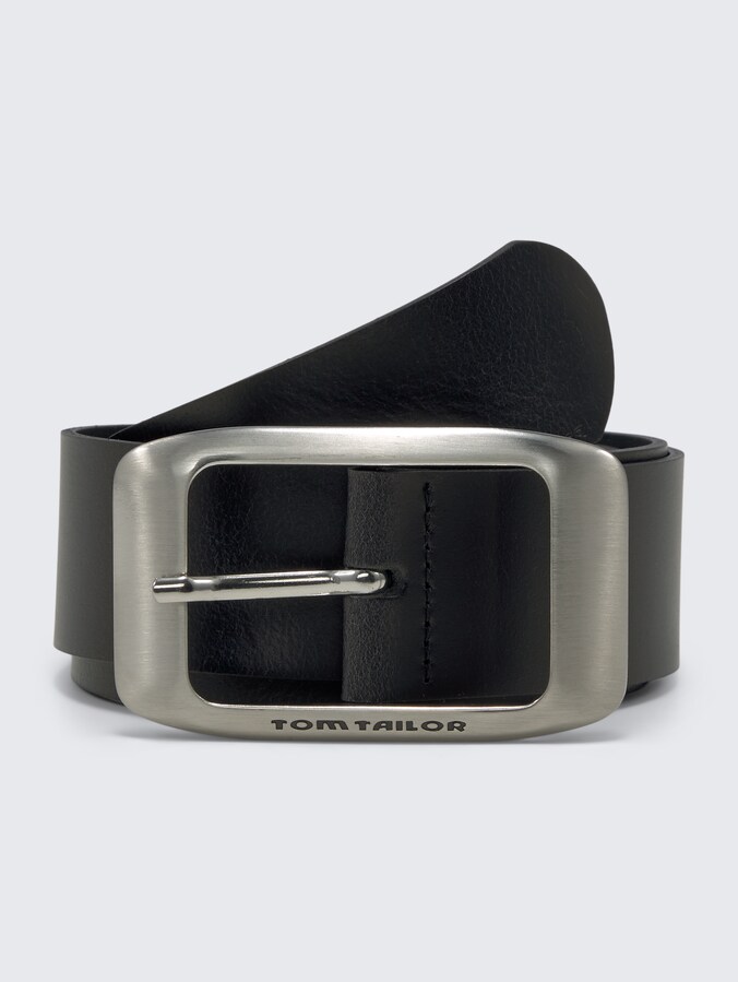 TTAMY leren riem met vierkante gesp door Women, black uni