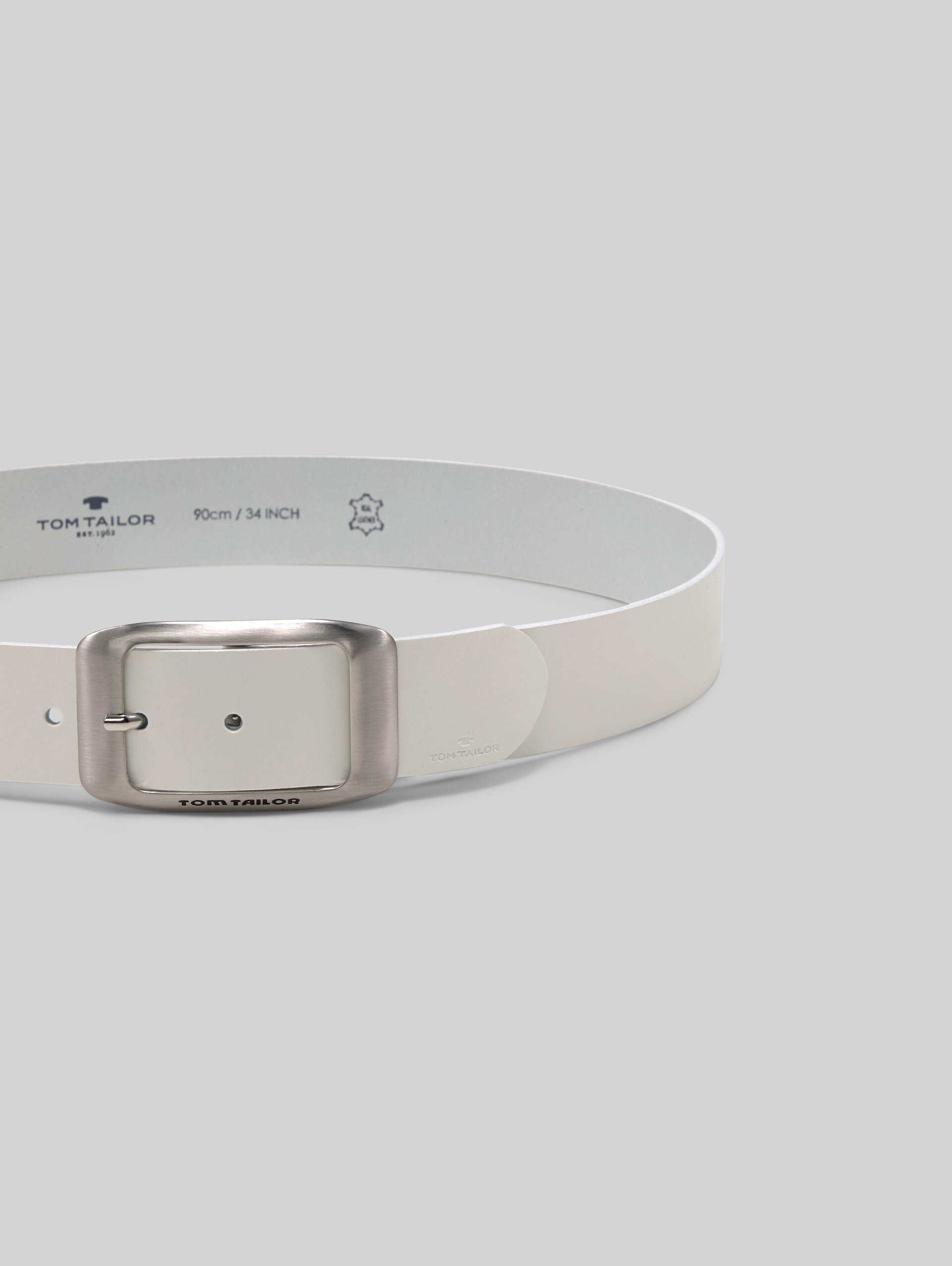 TTAMY leren riem met vierkante gesp - white uni - Bovenaanzicht product 