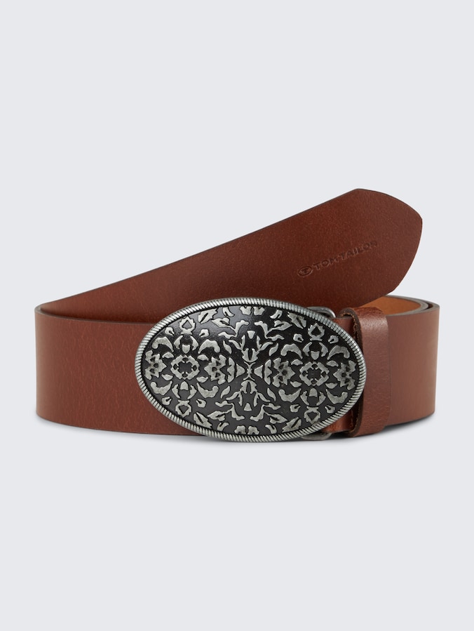TTTAYLOR leather belt with belt buckle by Women, light brown uni