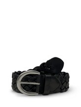 Sélectionné, Ceinture tressée aspect vieilli par Tom Tailor, noires