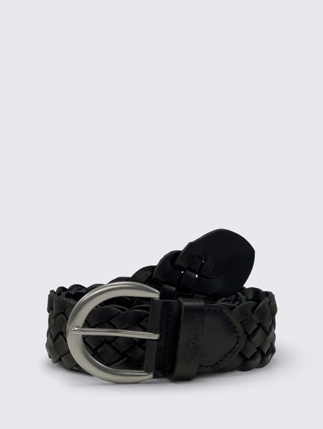 TTLISA Flechtgürtel aus Leder - black uni - Vorder-Produkt-Ansicht