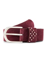 Ausgewählt, Veloursleder Gürtel mit Nieten von Tom Tailor, rot