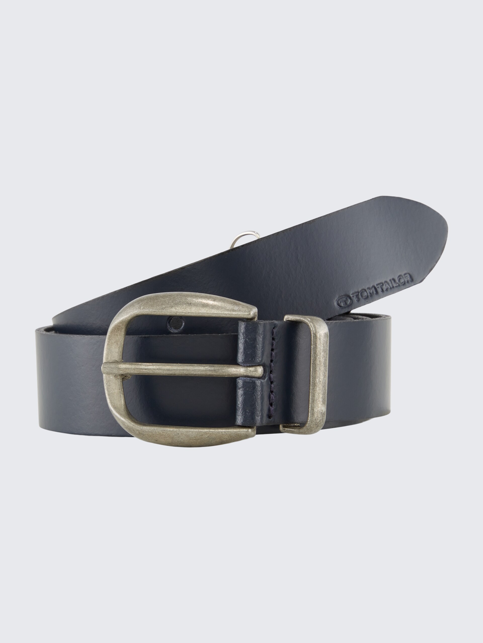 TTBROOK Ledergürtel mit abgerundeter Dornschließe - navy uni - Vorder-Produkt-Ansicht