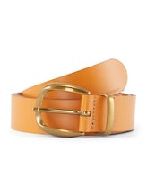 Selected, TTBROOK leather belt with rounded pin buckle by Tom Tailor, brown