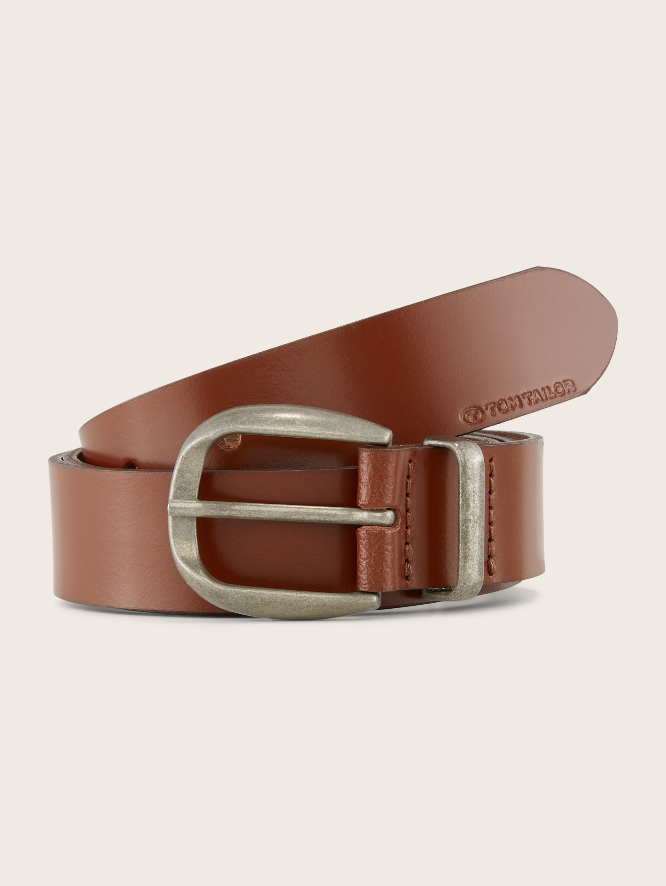 Glatter Ledergürtel - braun - 