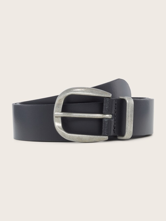 TTBROOK leren riem met afgeronde gesp door Women, black uni