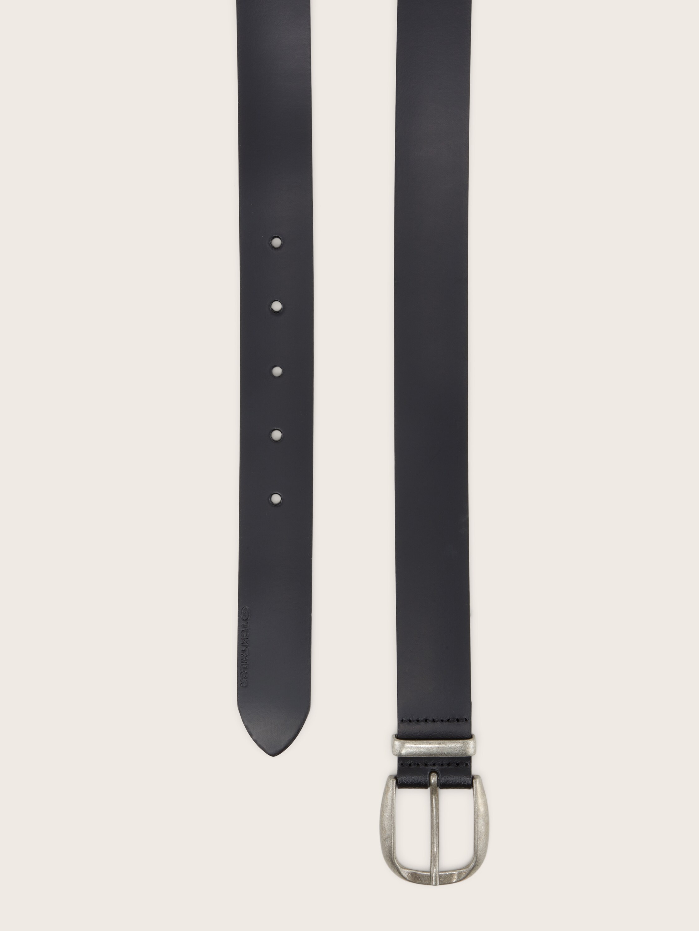 TTBROOK leren riem met afgeronde gesp - black_uni - 