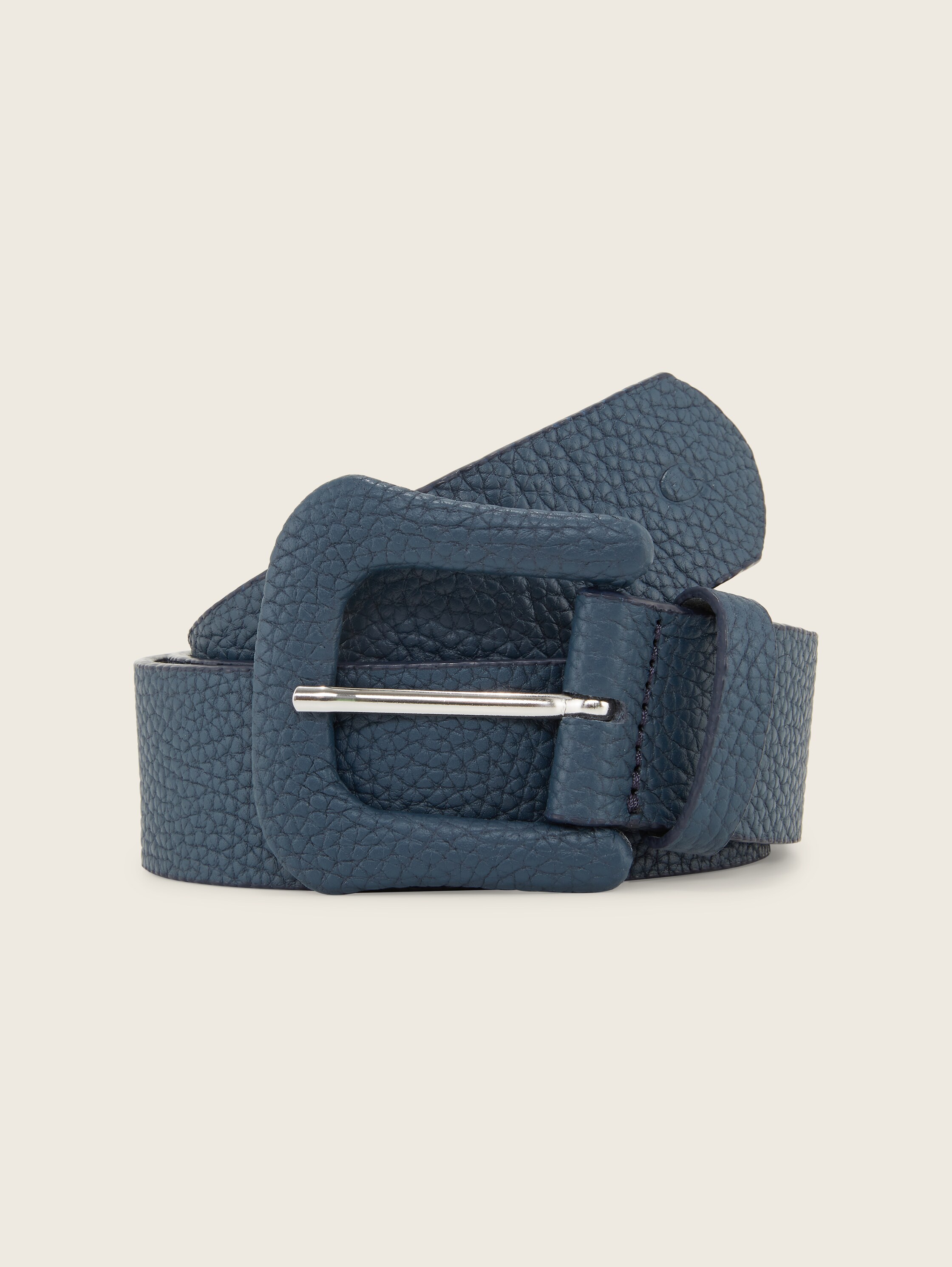 Ledergürtel mit Eindornschließe - blau - 
