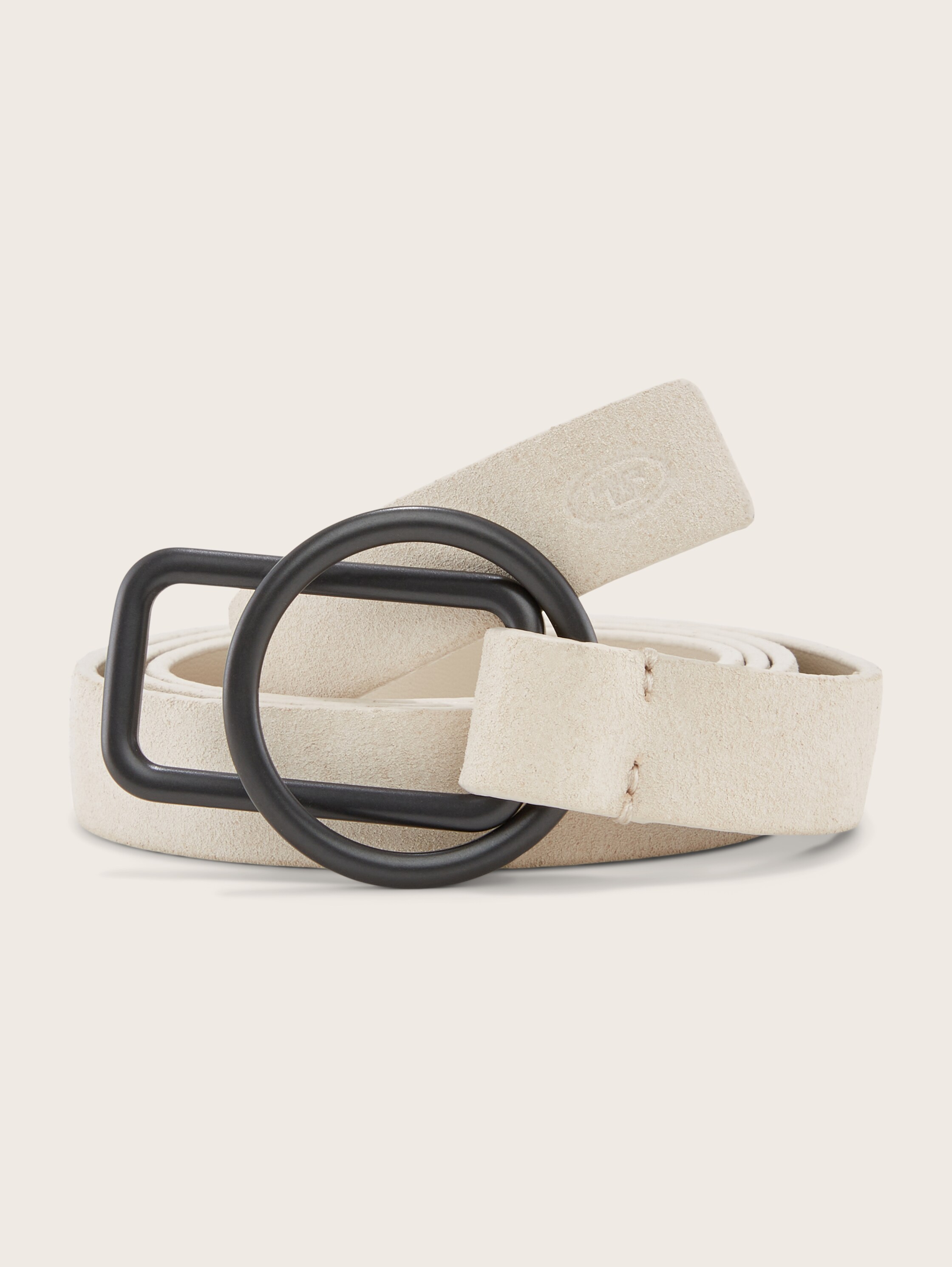 Lederen riem - beige - Product vooraanzicht