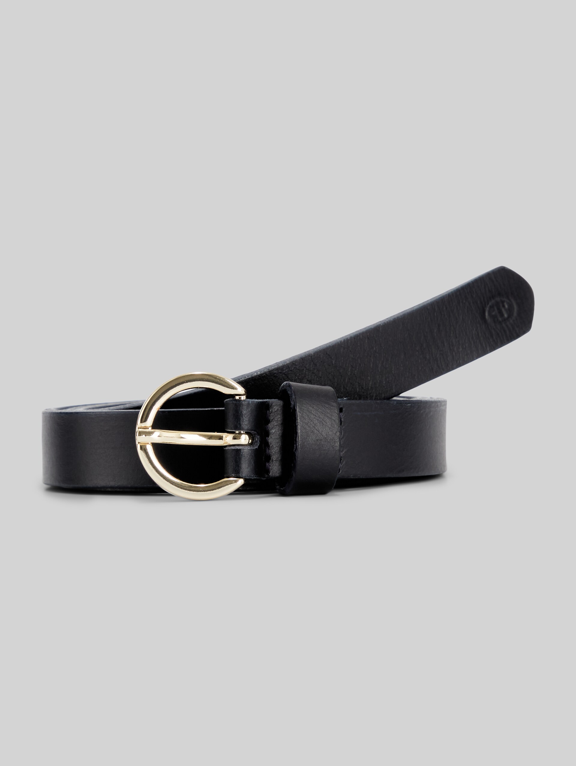 TTJASMIN smalle leren riem met ronde gesp - navy uni - Product vooraanzicht