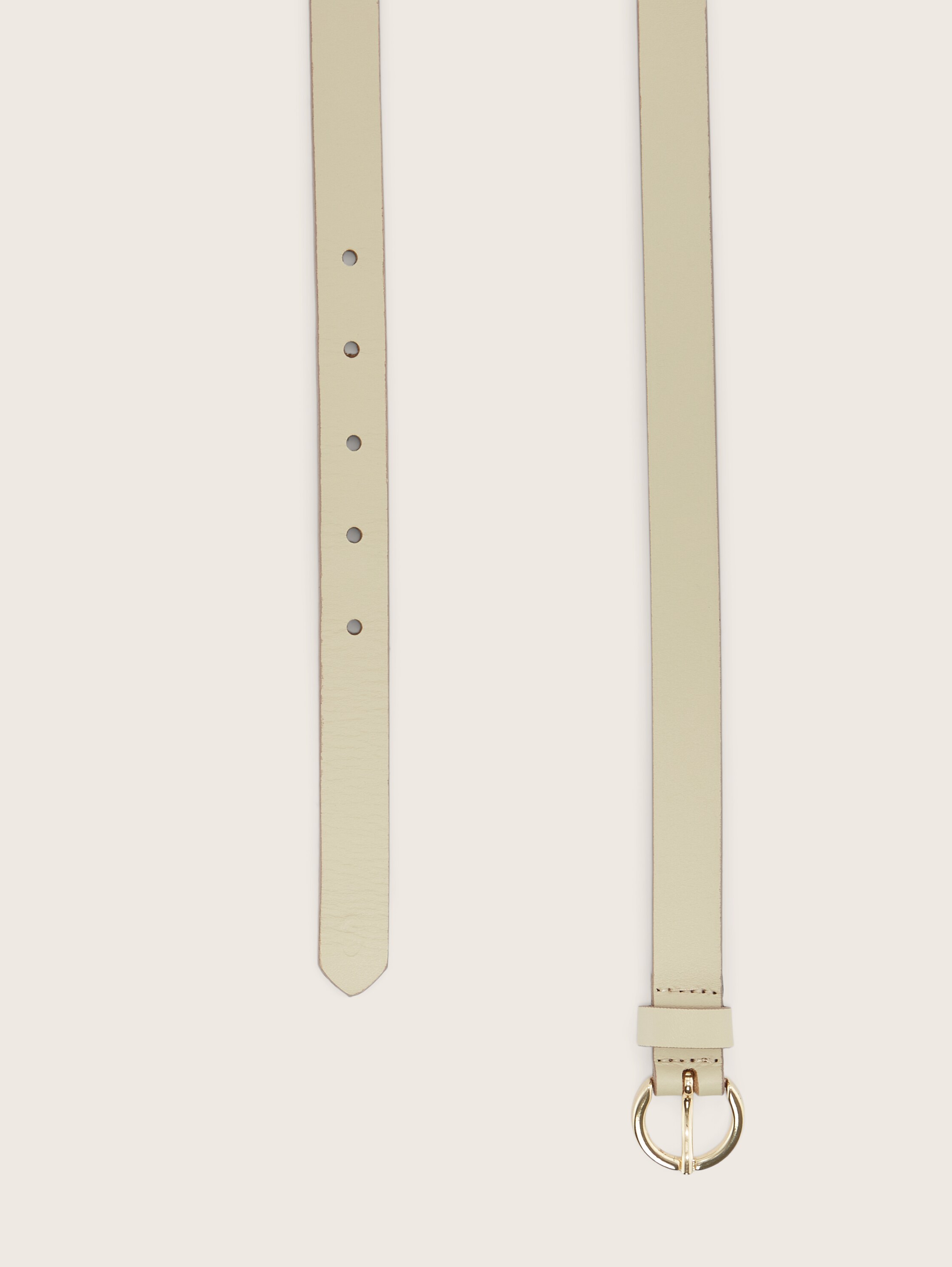 TTJASMIN narrow leather belt with round pin buckle - ecru_uni - 