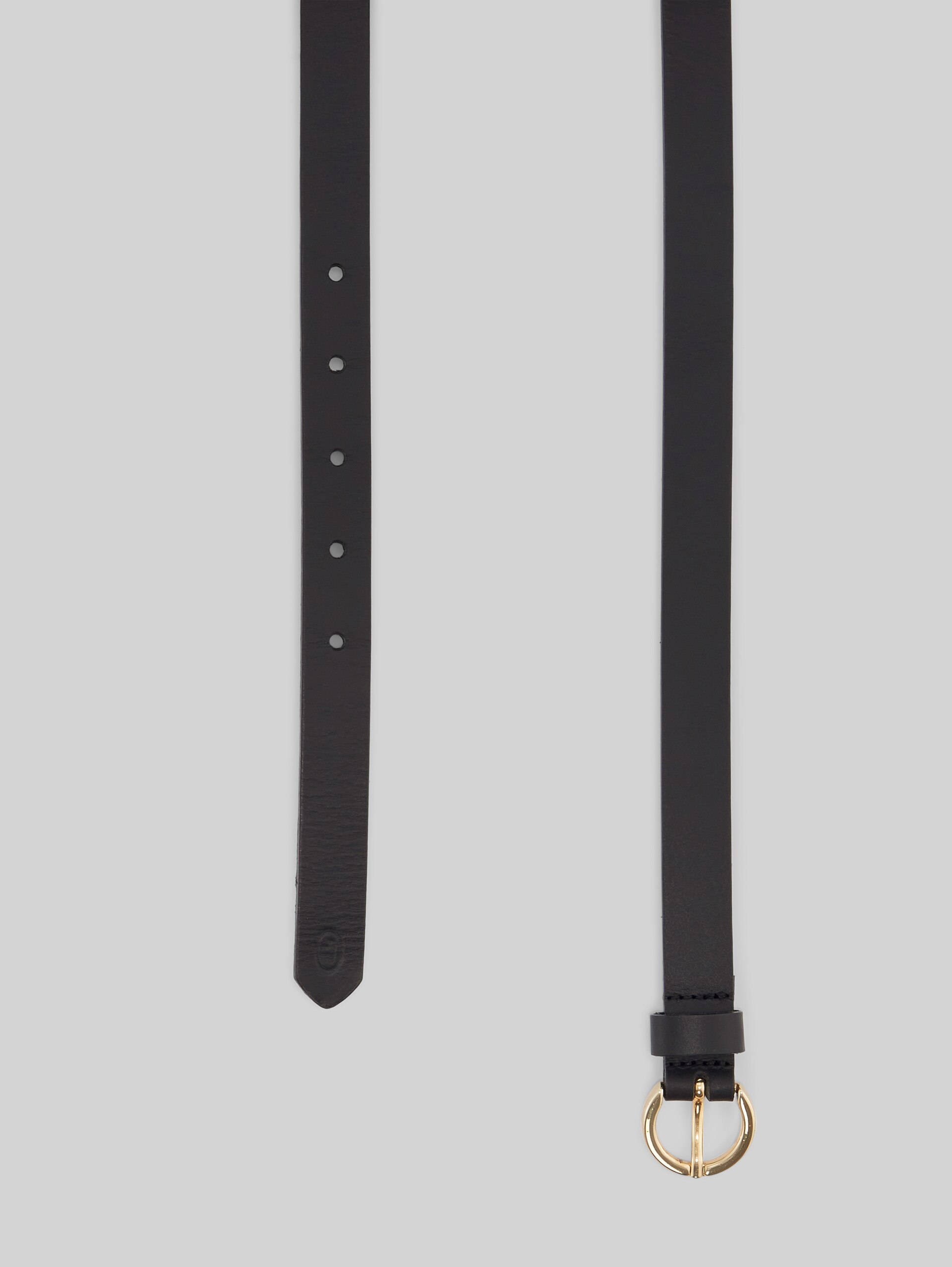 TTJASMIN smalle leren riem met ronde gesp - black uni - Bovenaanzicht product 