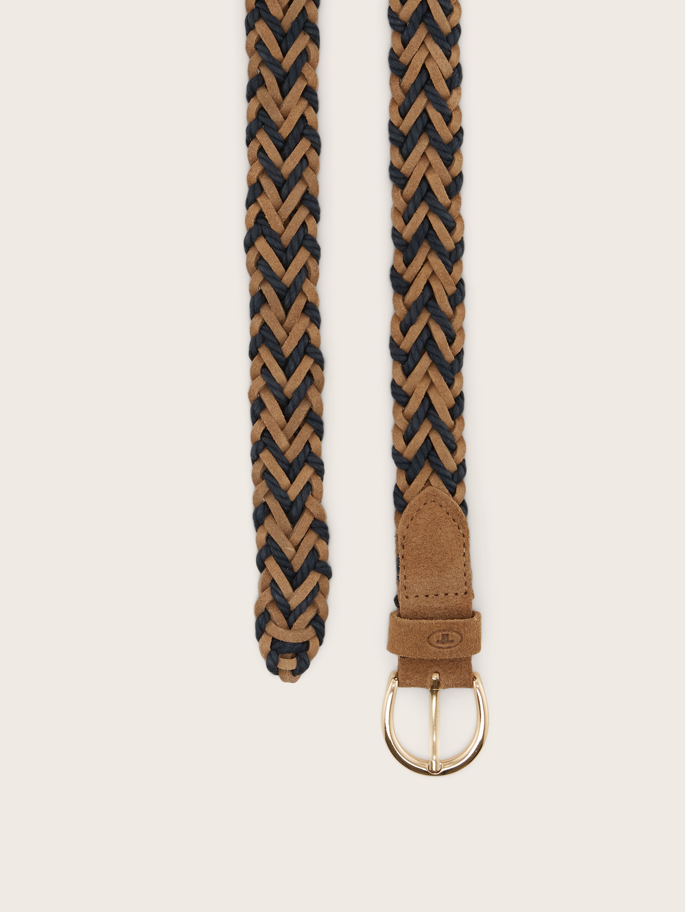 Flechtgürtel - Beige/navy - Produkt-Ansicht von oben 