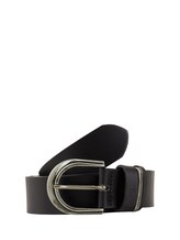 Non sélectionné, Ceinture en cuir à boucle ardillon arrondie par , noires