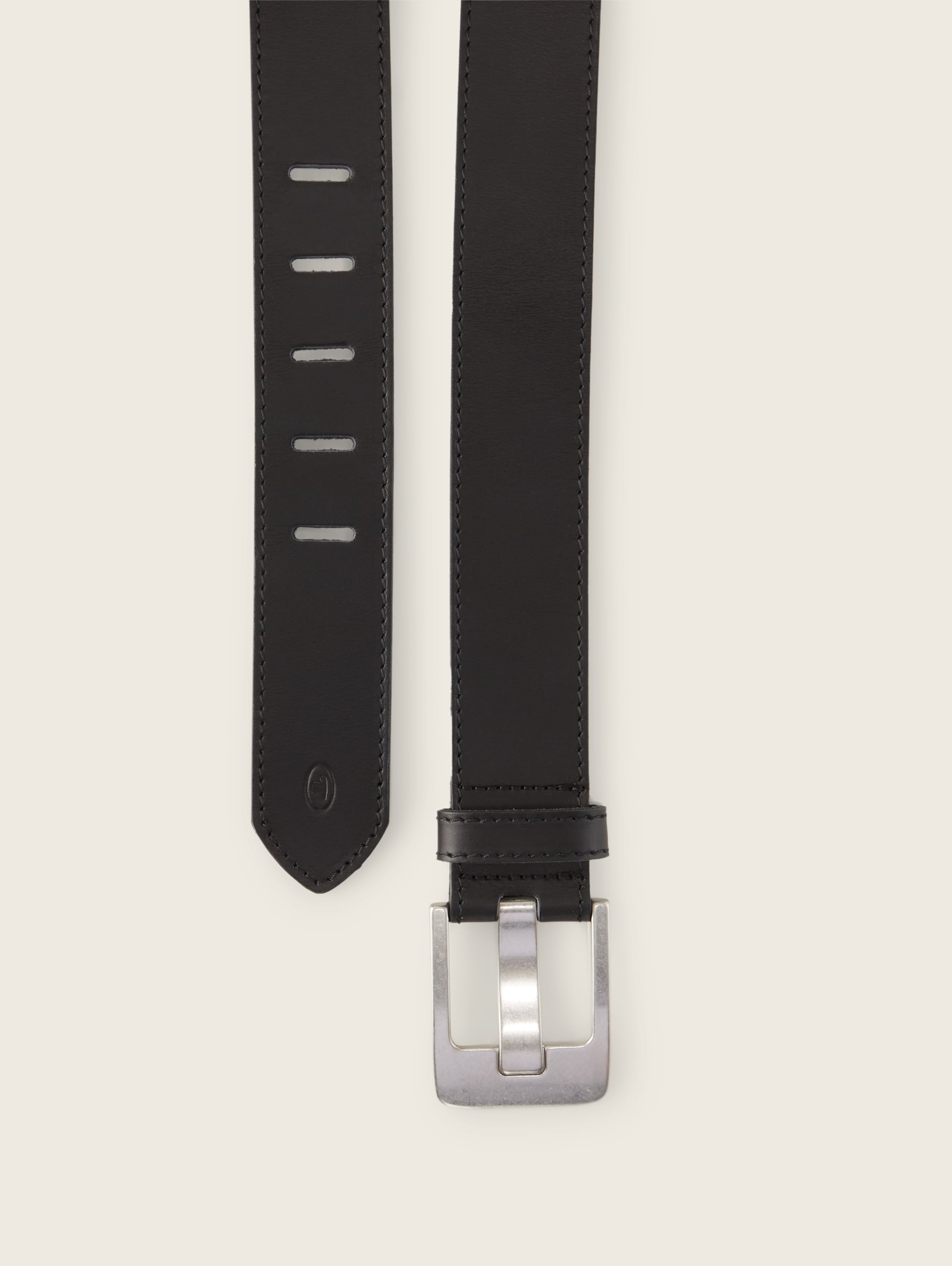 Echt-Ledergürtel - black uni - Produkt-Ansicht von oben 