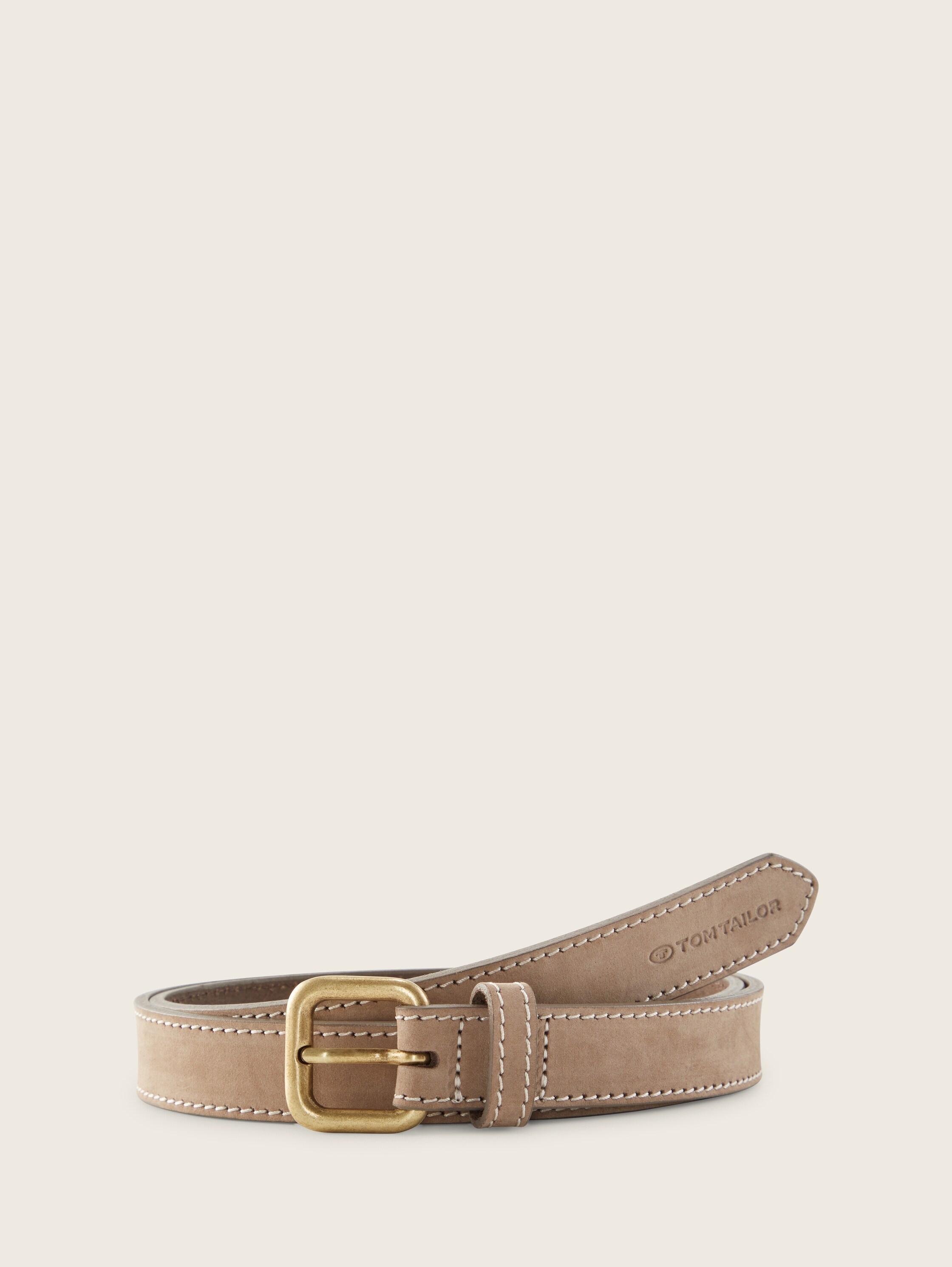 Echt-Ledergürtel - beige - Vorder-Produkt-Ansicht