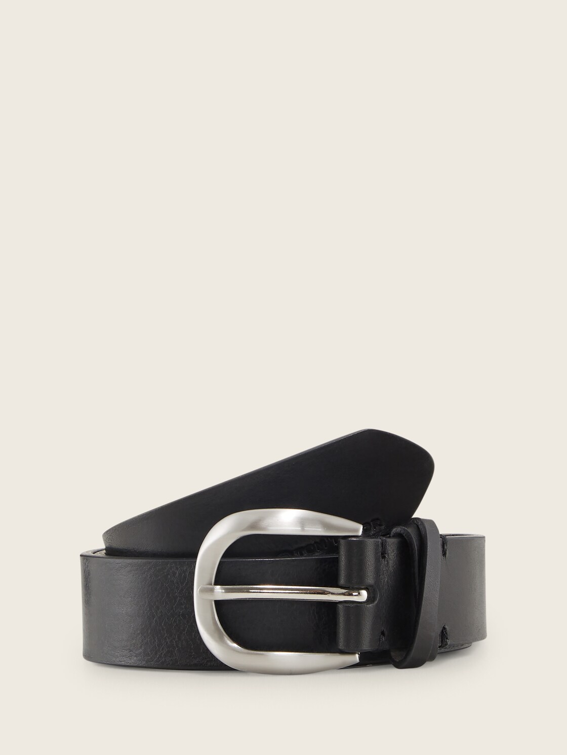 TTNANCY Ledergürtel mit abgerundeter Dornschließe - black uni - Vorder-Produkt-Ansicht