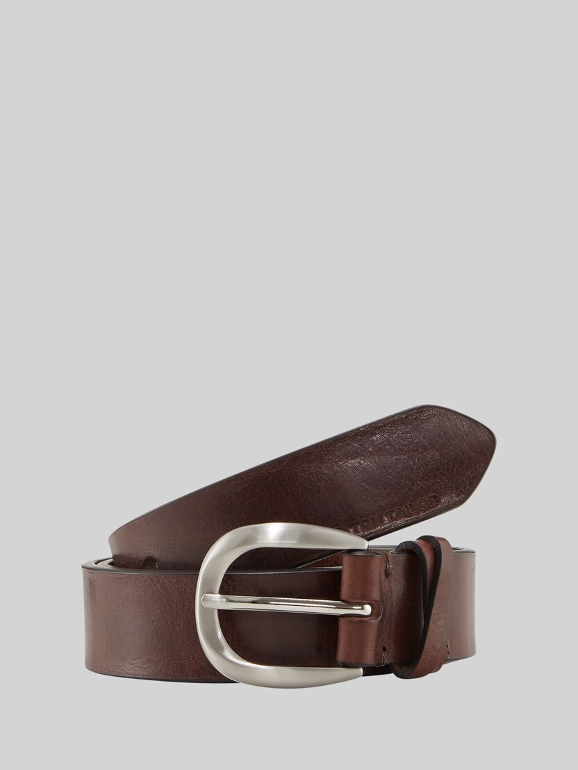 TTNANCY leather belt with rounded pin buckle by Women, brown uni