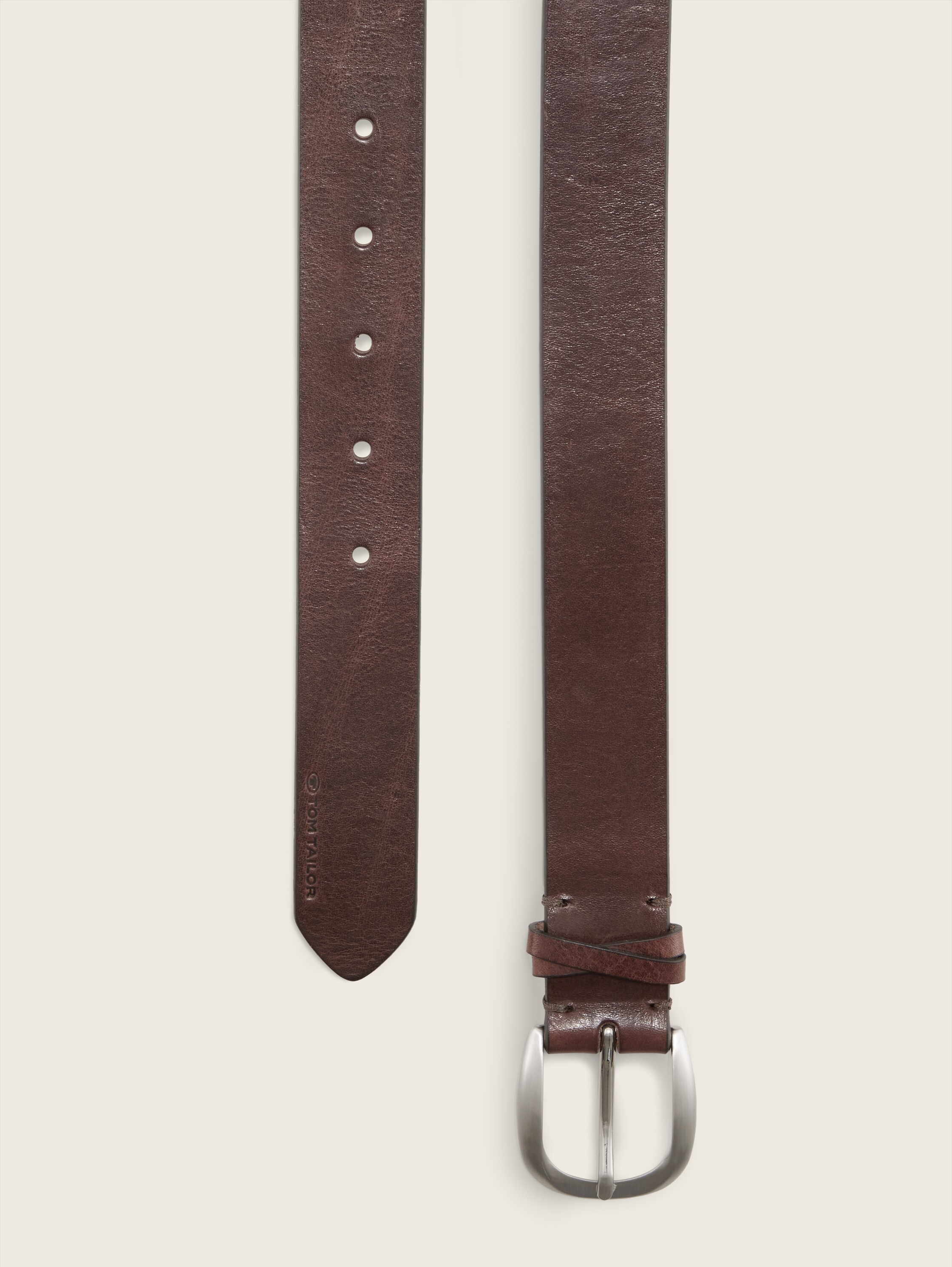 TTNANCY Ledergürtel mit abgerundeter Dornschließe - brown_uni - 