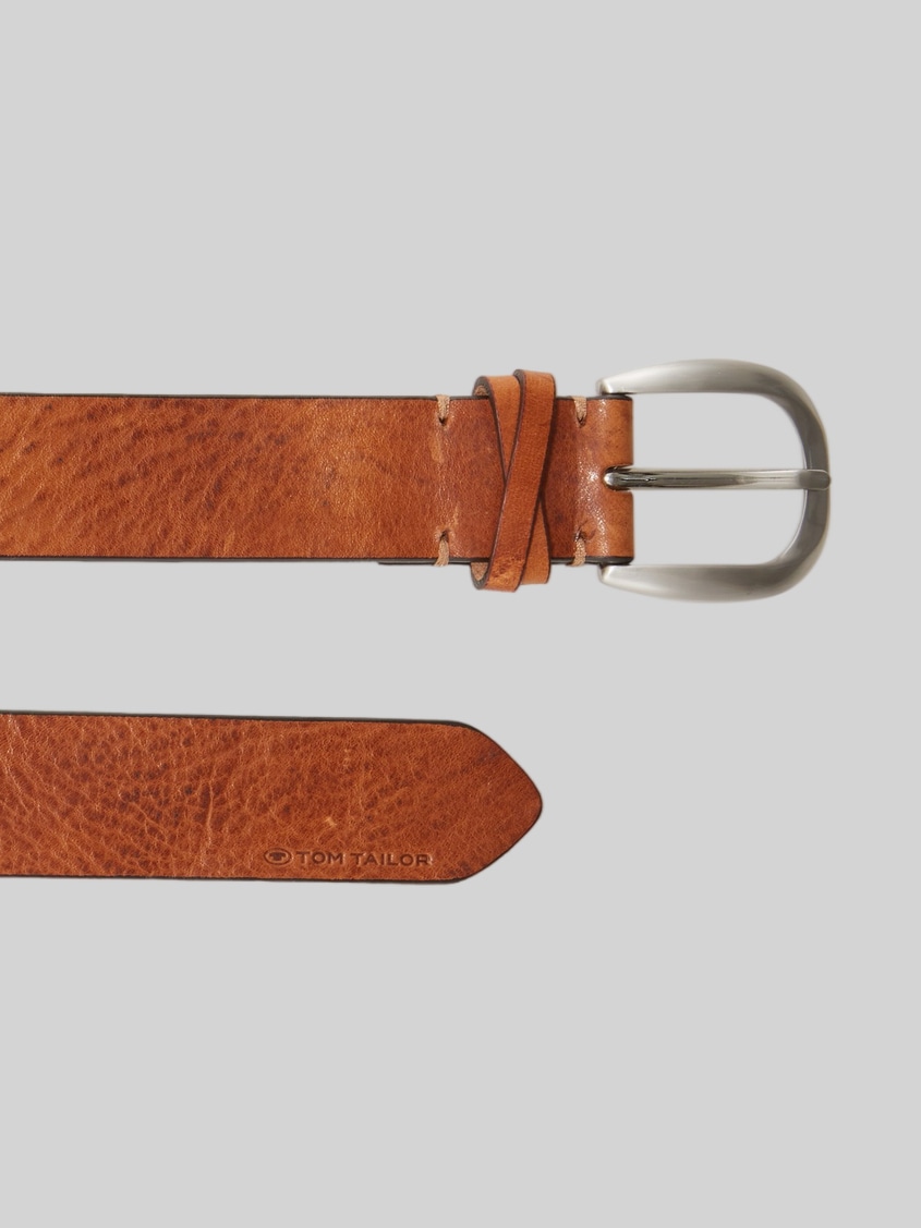 TTNANCY leren riem met afgeronde gesp - light brown uni - Bovenaanzicht product 
