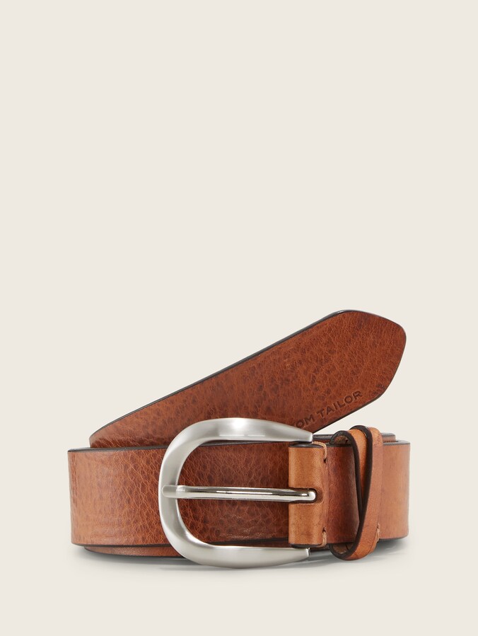 TTNANCY leren riem met afgeronde gesp door Women, light brown uni