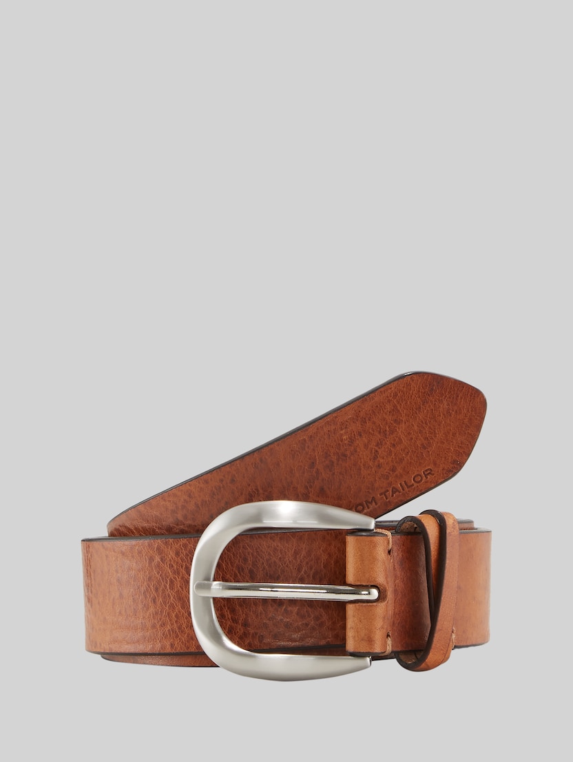 TTNANCY leren riem met afgeronde gesp door Women, light brown uni