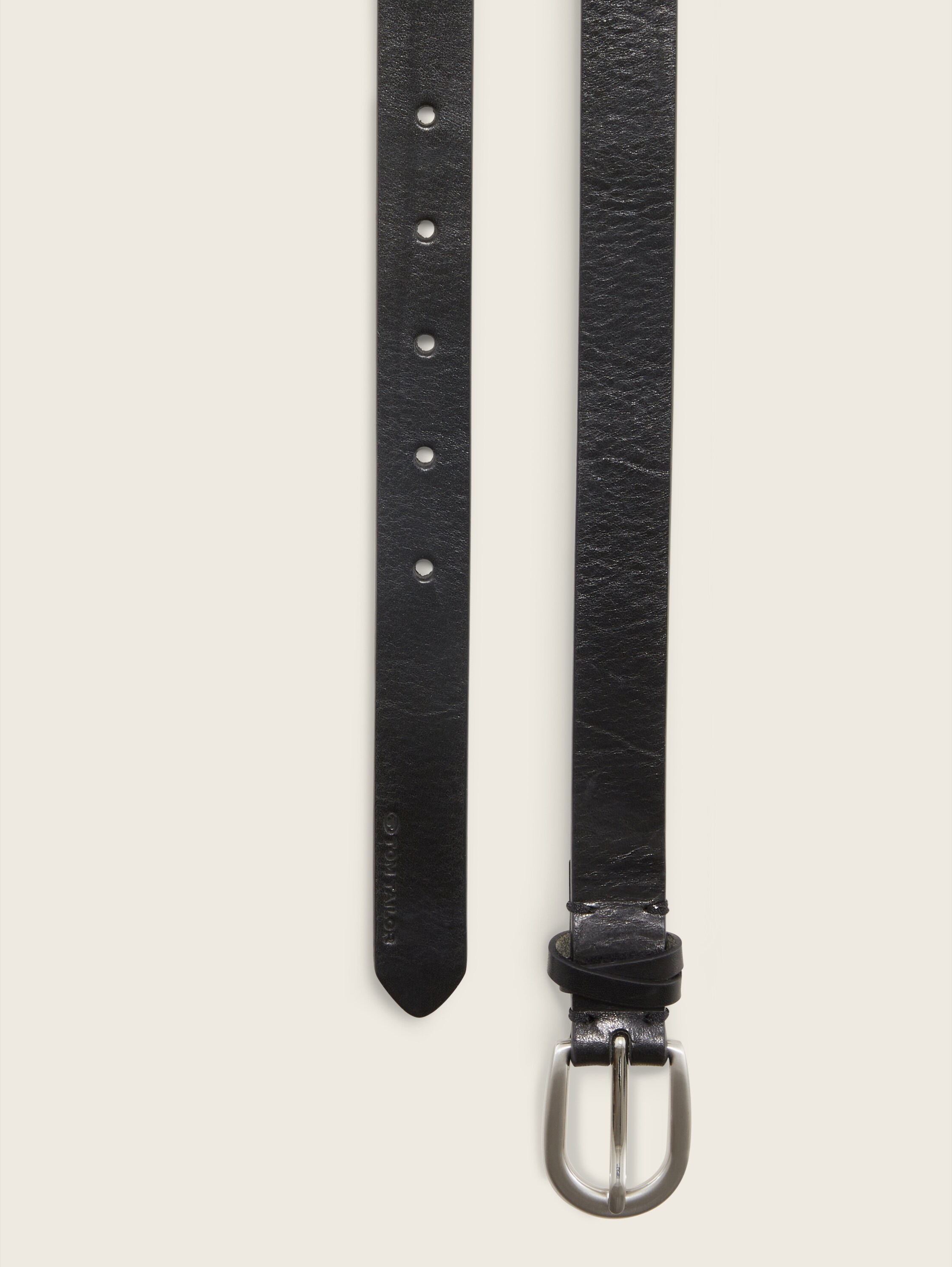 Gürtel aus pflanzlich gegerbtem Leder - black uni - Produkt-Ansicht von oben 