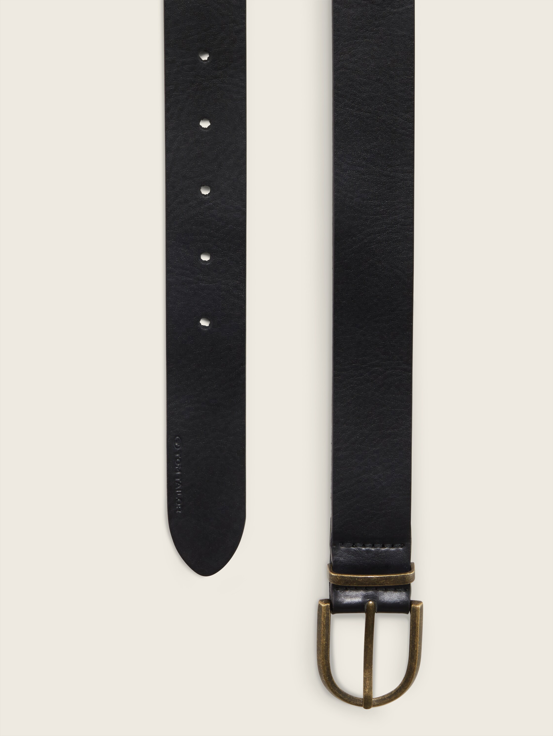 TTSYLKE Ledergürtel mit abgerundeter Dornschließe - black_uni - 